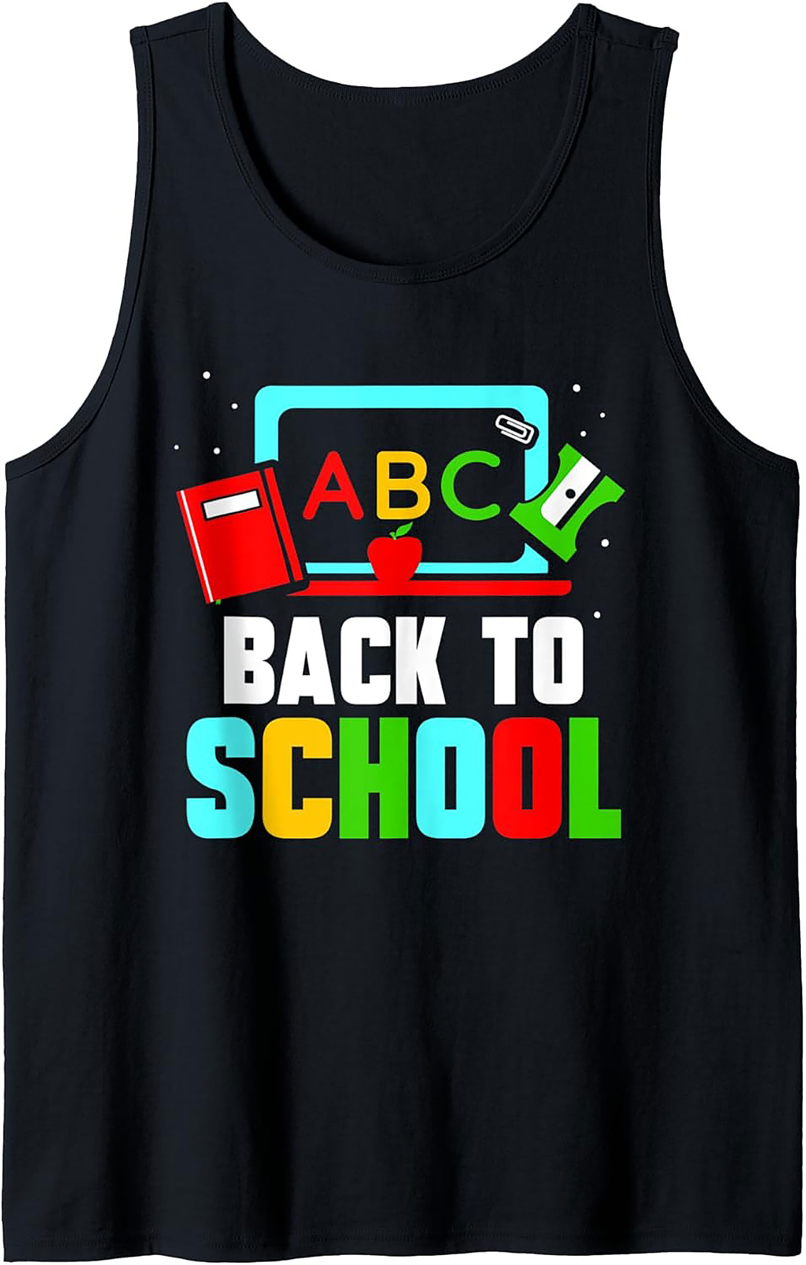 Back to School ABC Apple Graphic Tank Top | First Day of School Sleeveless Shirt