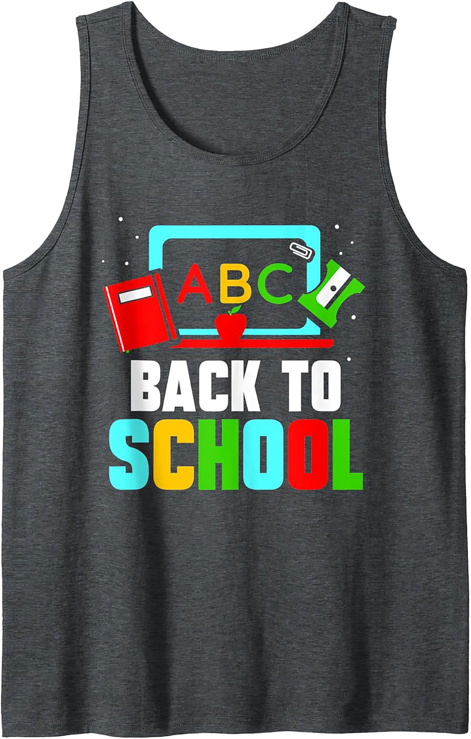Back to School ABC Apple Graphic Tank Top | First Day of School Sleeveless Shirt