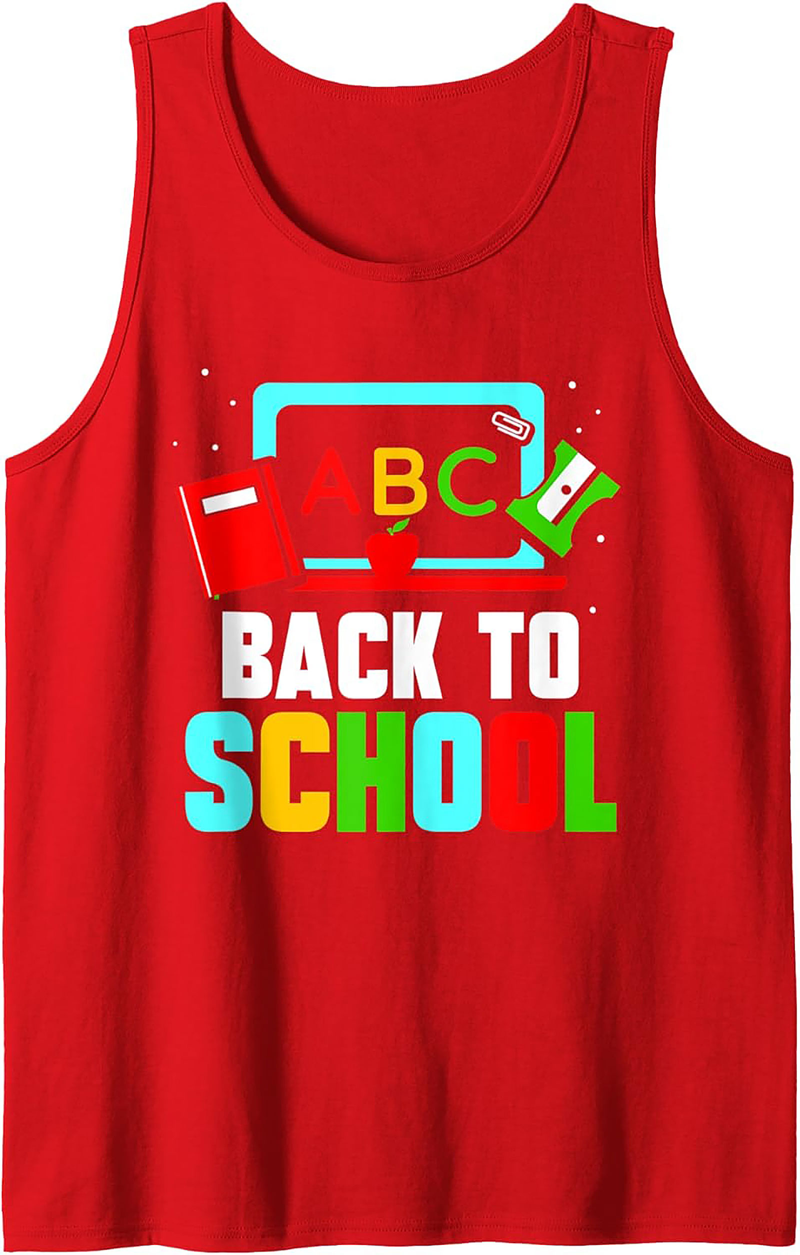 Back to School ABC Apple Graphic Tank Top | First Day of School Sleeveless Shirt