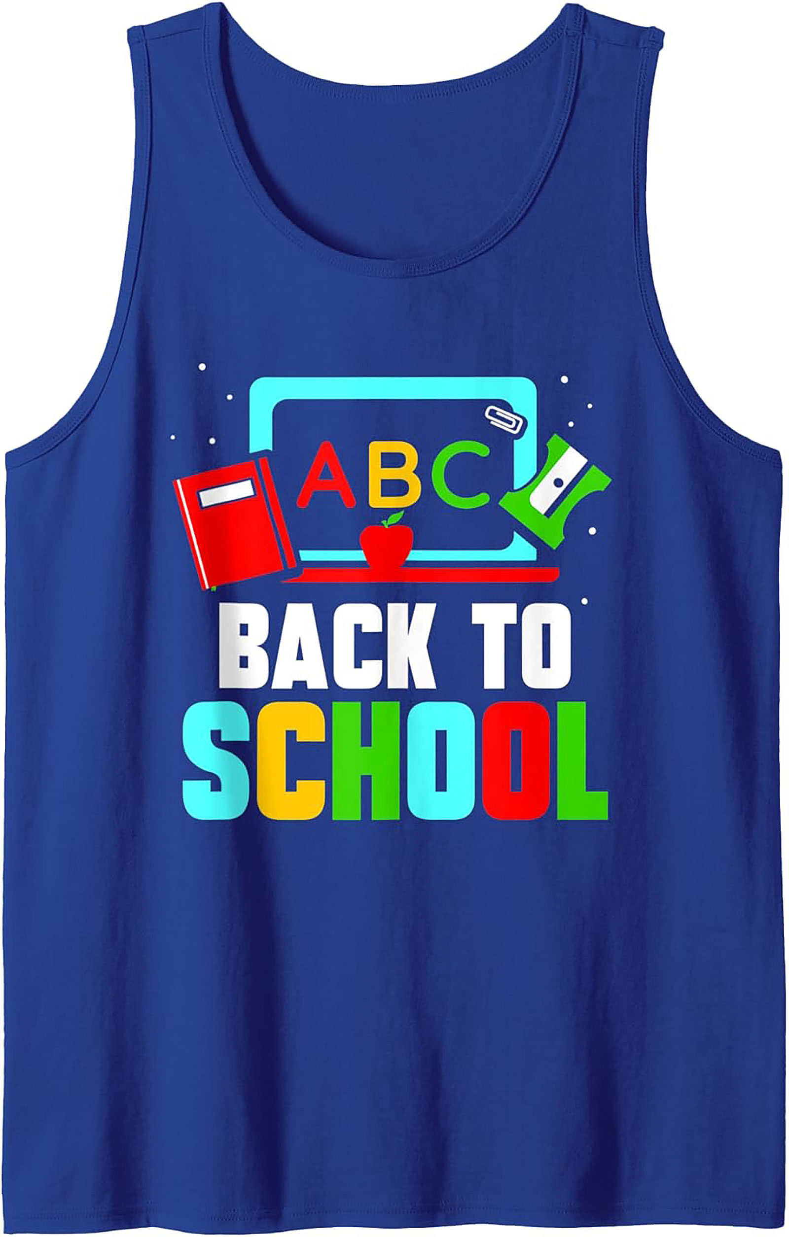 Back to School ABC Apple Graphic Tank Top | First Day of School Sleeveless Shirt