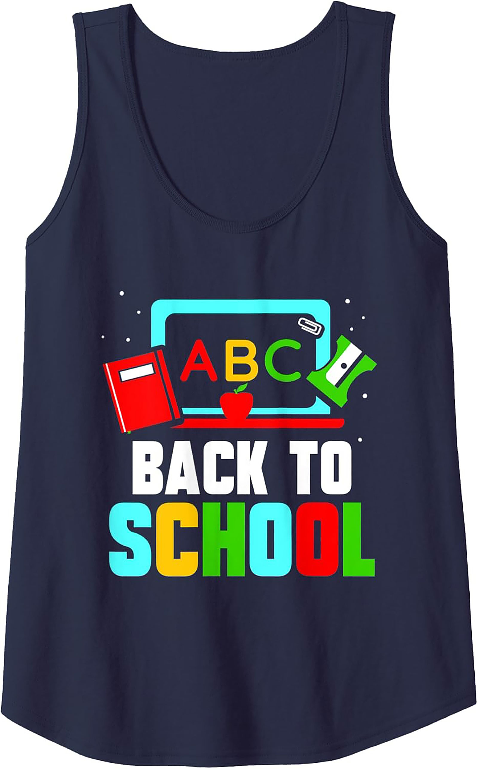 Back to School ABC Apple Graphic Tank Top | First Day of School Sleeveless Shirt