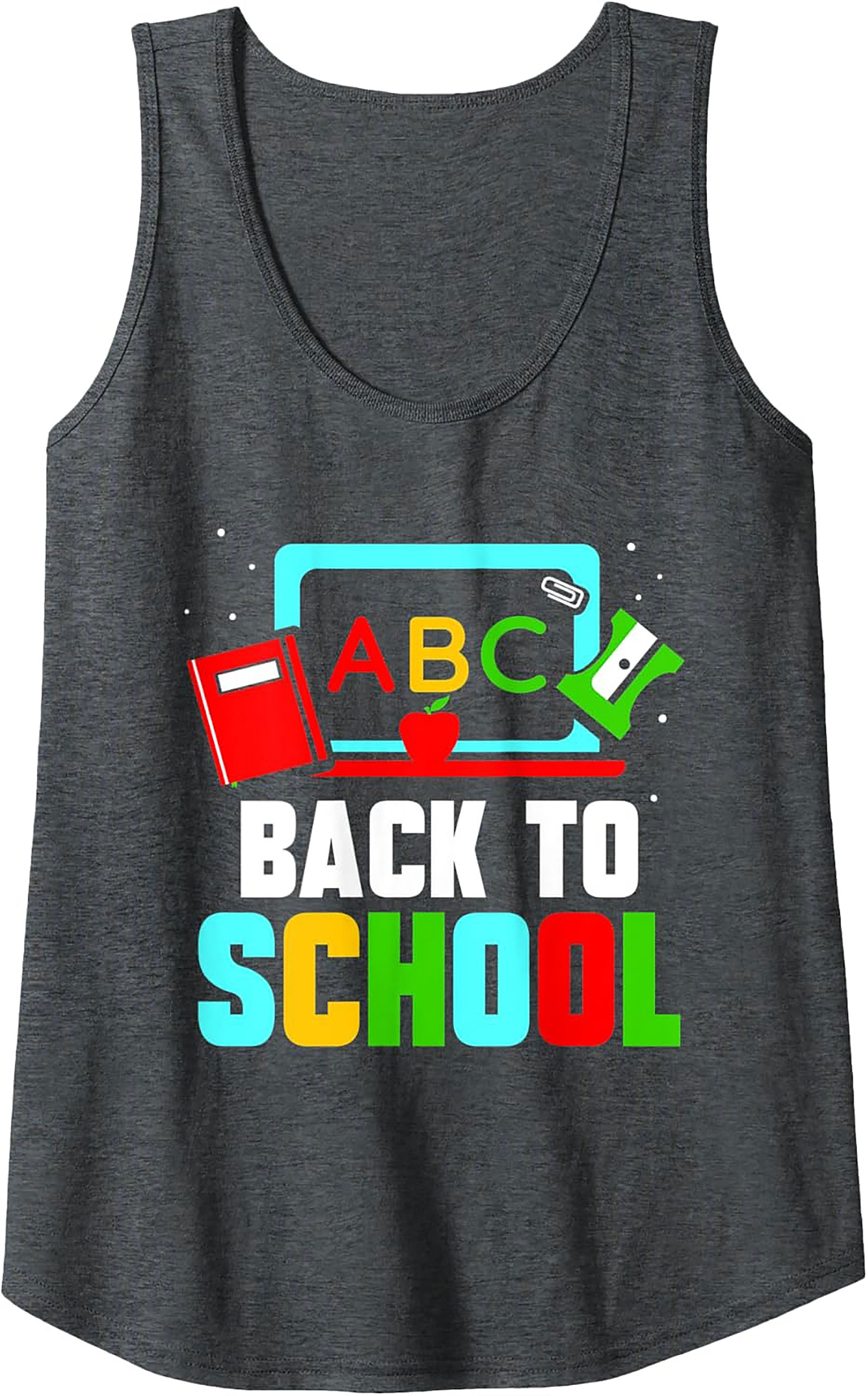 Back to School ABC Apple Graphic Tank Top | First Day of School Sleeveless Shirt