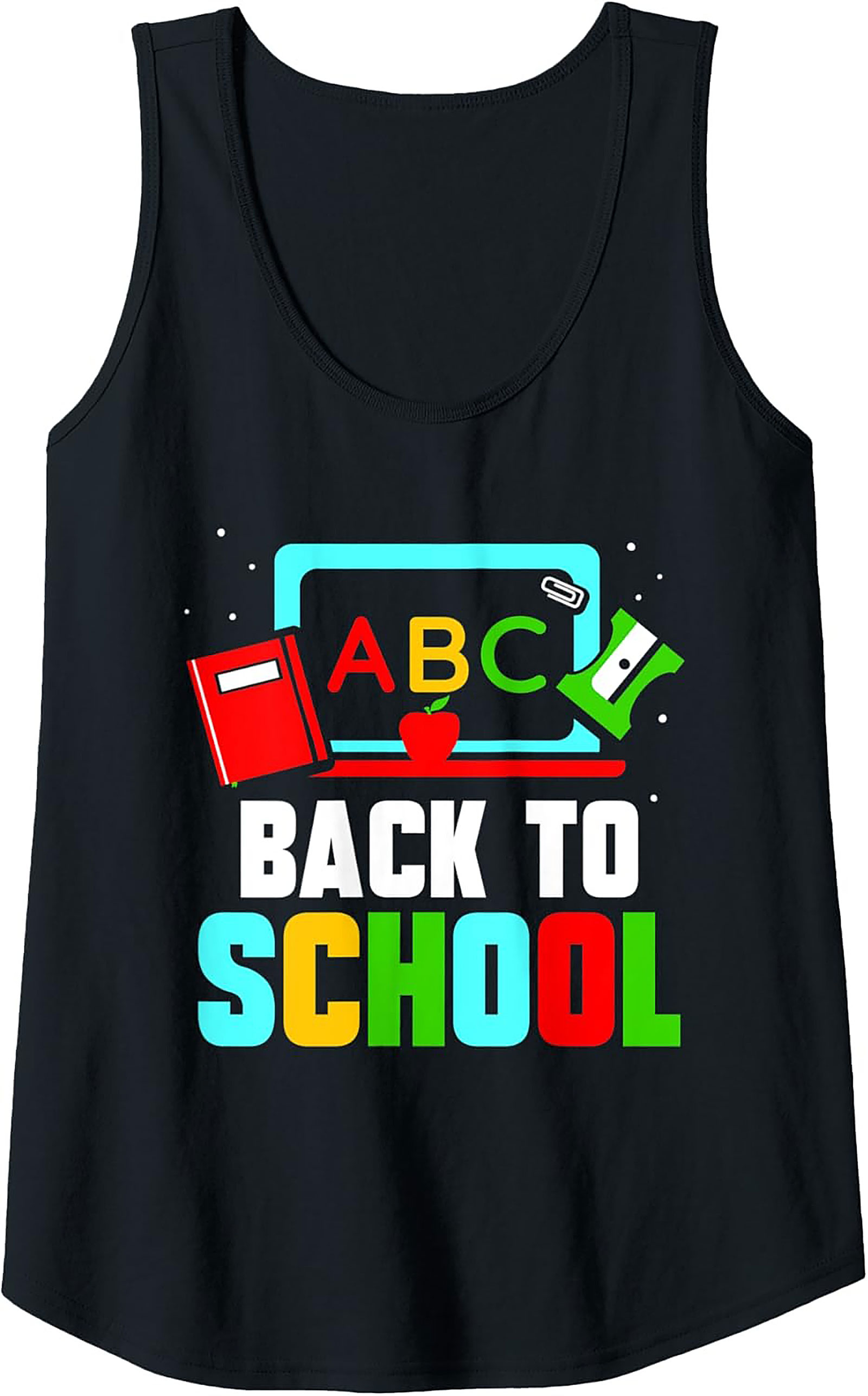 Back to School ABC Apple Graphic Tank Top | First Day of School Sleeveless Shirt