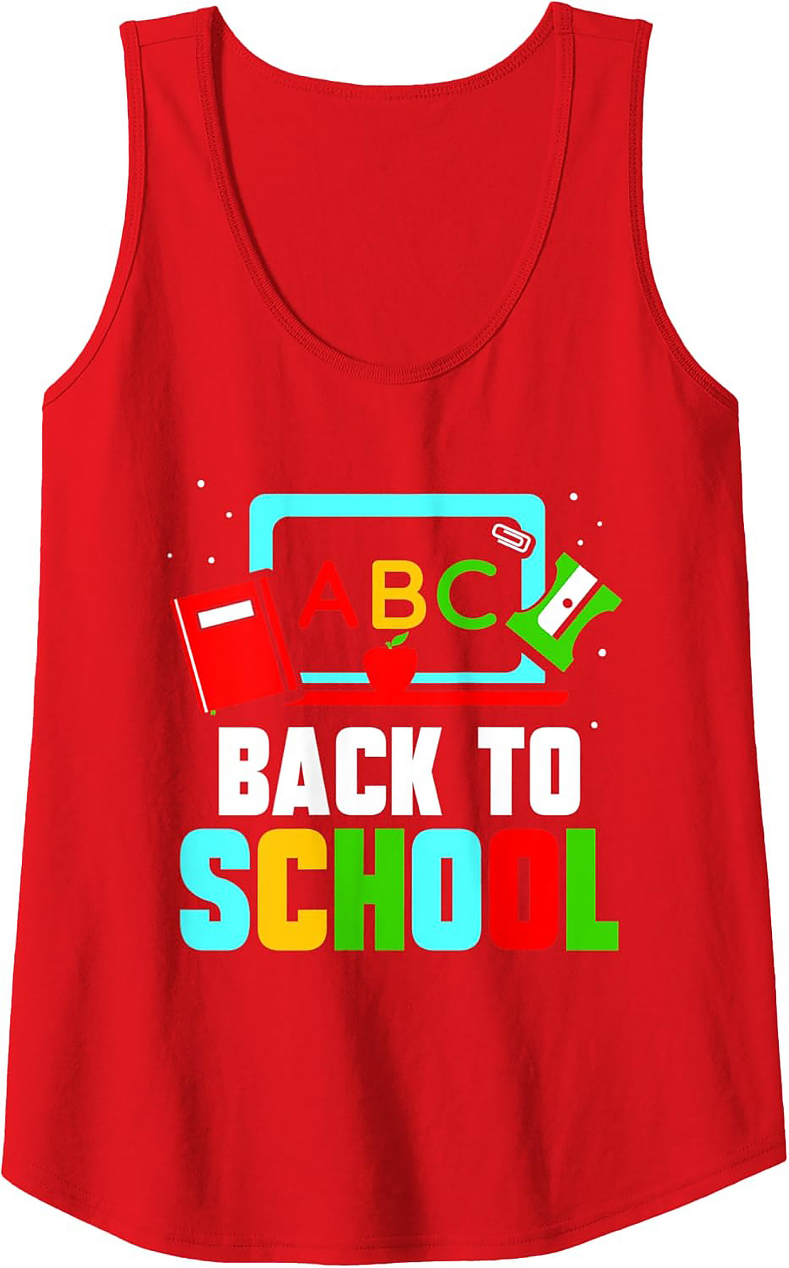 Back to School ABC Apple Graphic Tank Top | First Day of School Sleeveless Shirt