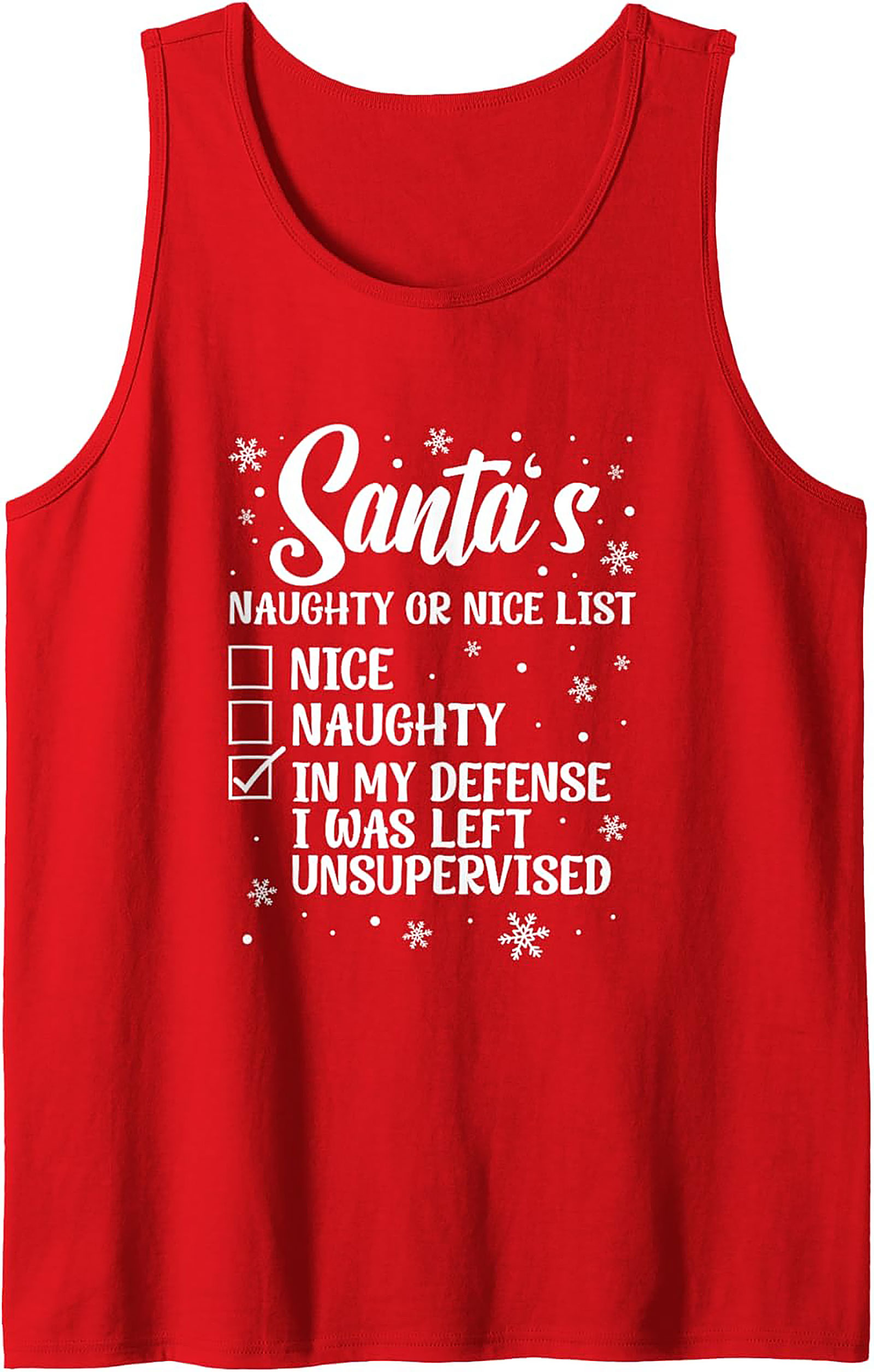  Funny Naughty or Nice List Graphic Tank Holiday Humor
