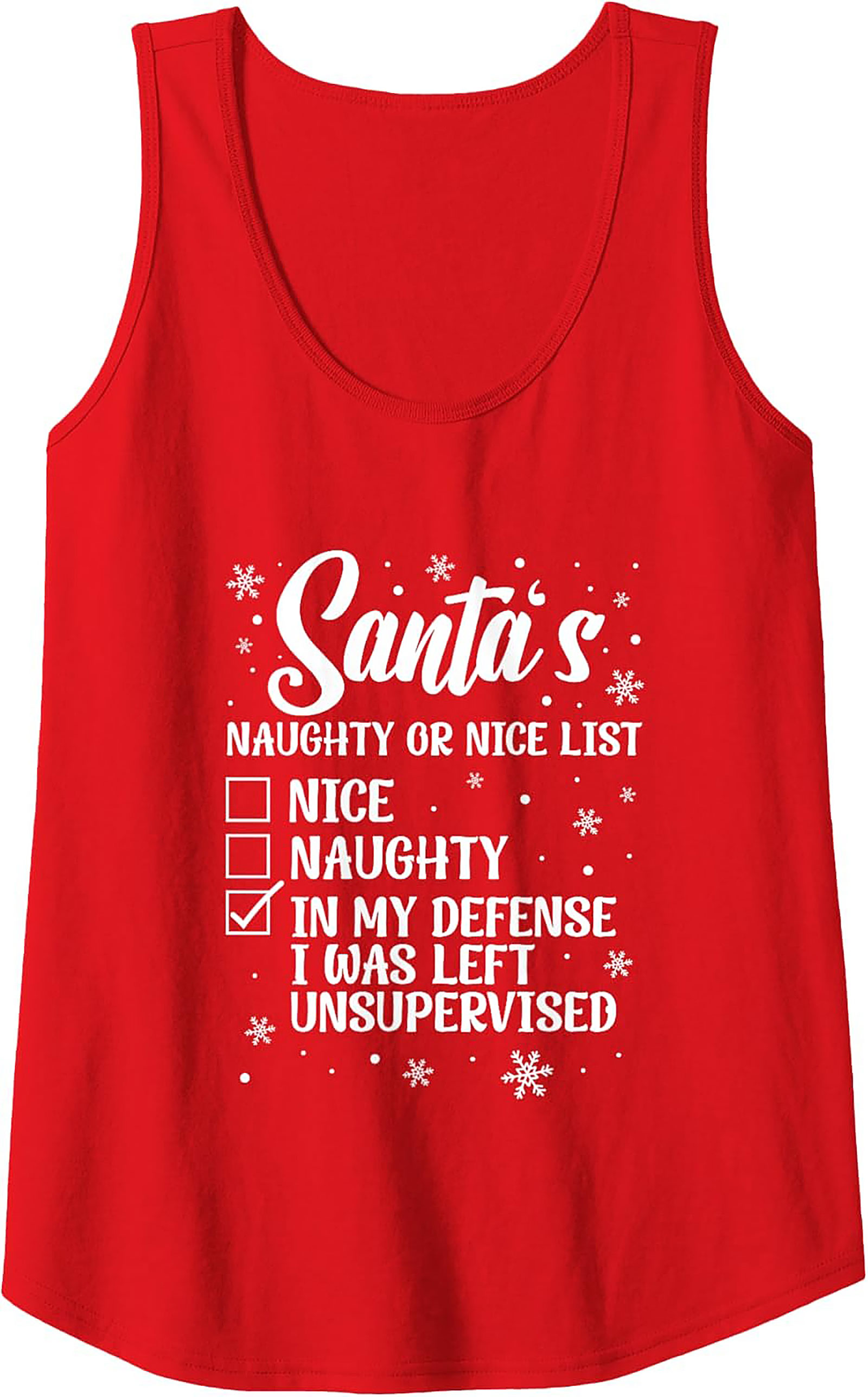  Funny Naughty or Nice List Graphic Tank Holiday Humor