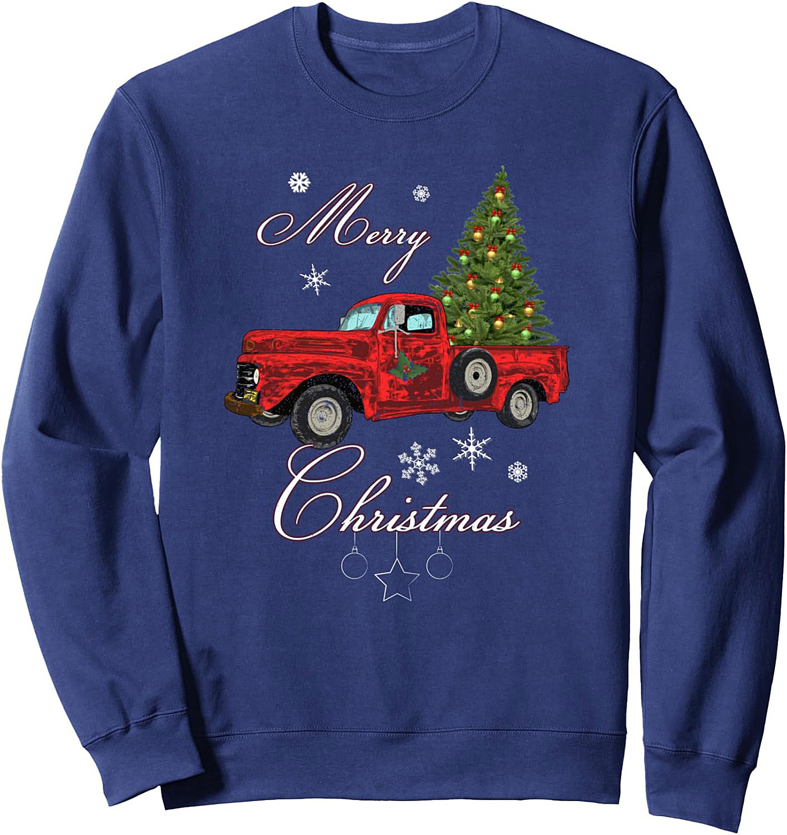 Vintage Red Truck Christmas Crewneck Sweatshirt Cozy Gift
