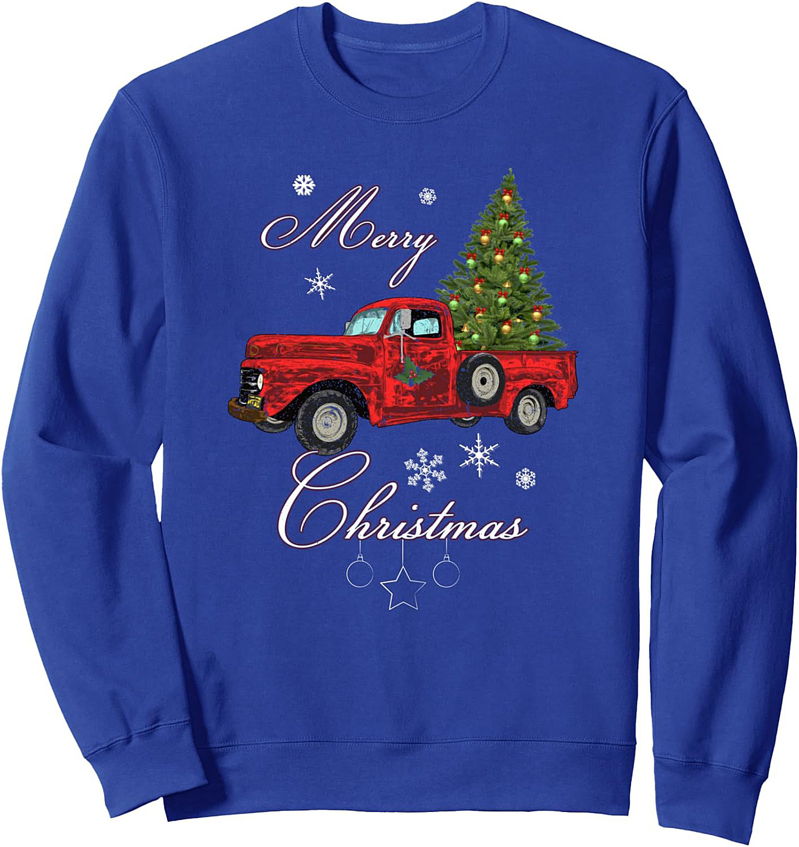 Vintage Red Truck Christmas Crewneck Sweatshirt Cozy Gift