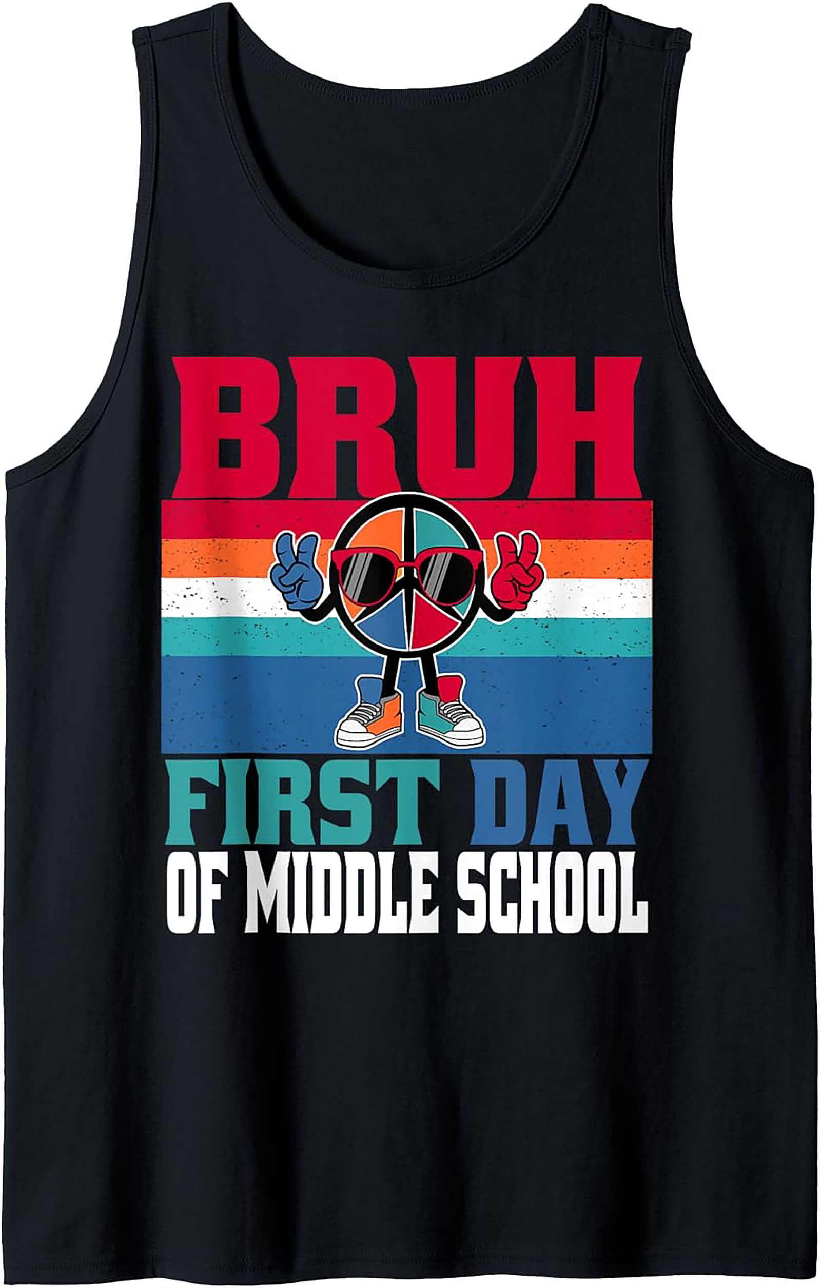 Bruh First Day of Middle School Graphic Tank Top