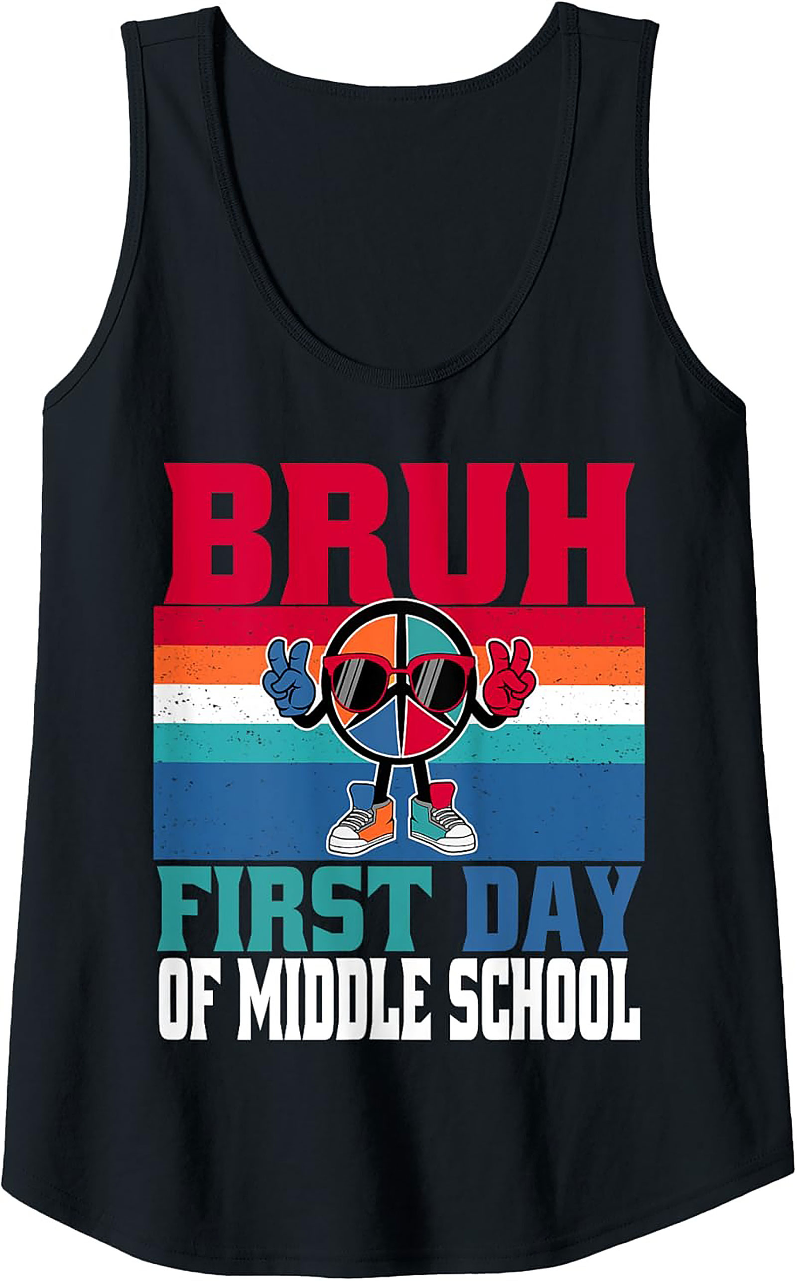 Bruh First Day of Middle School Graphic Tank Top