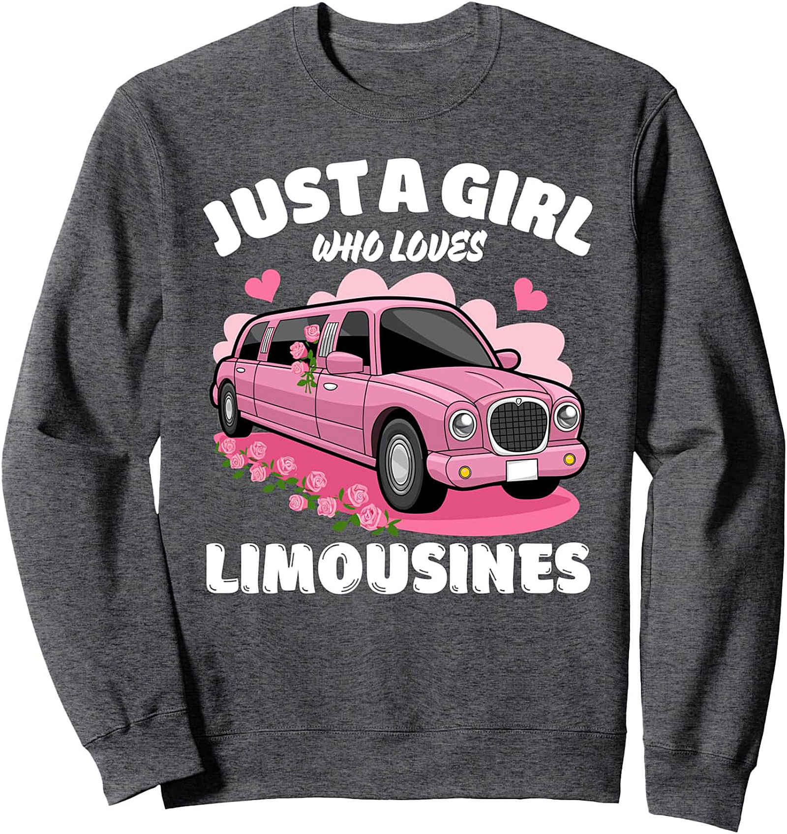 Pink Limo Lover Graphic Crewneck Sweatshirt	