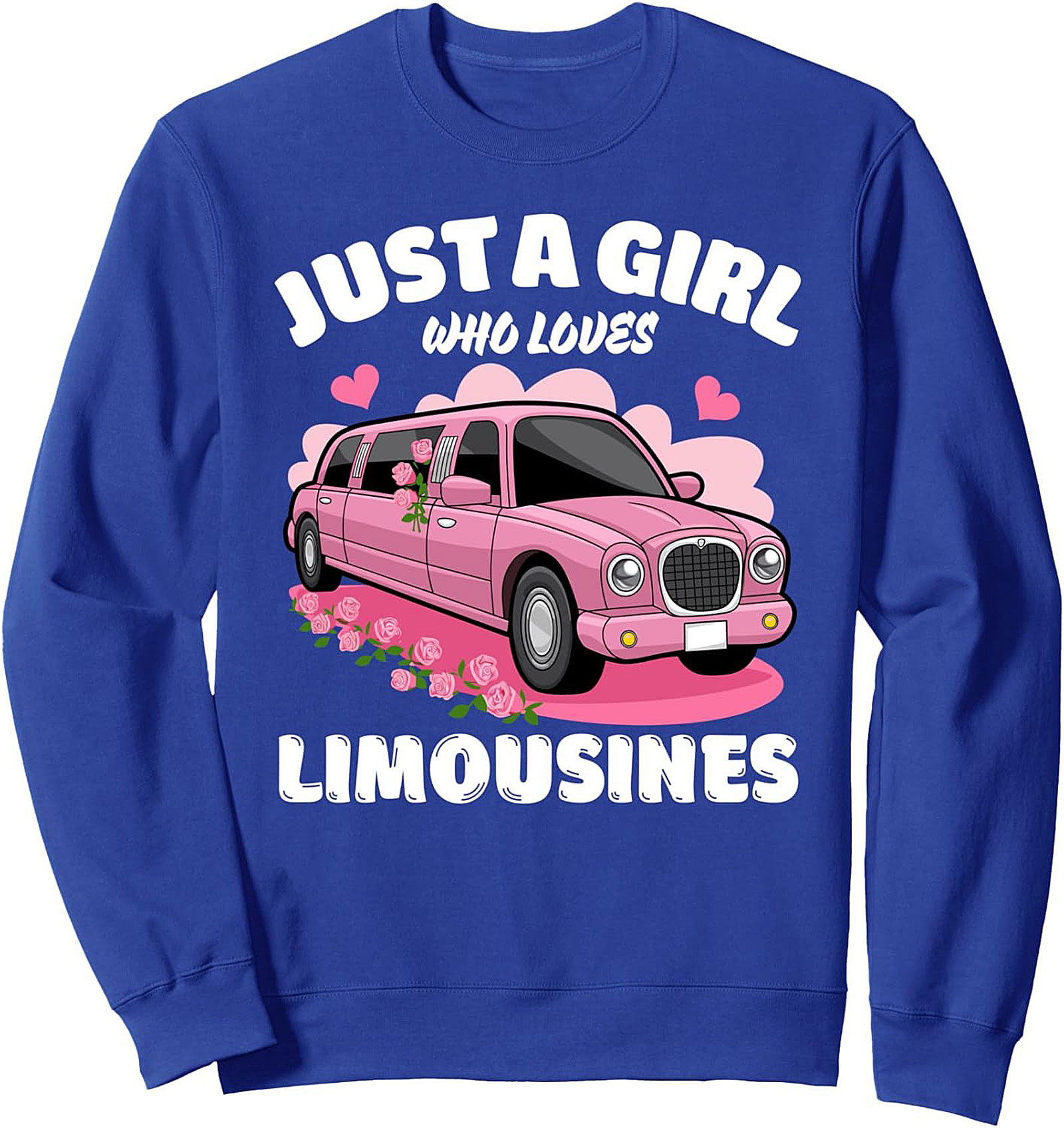 Pink Limo Lover Graphic Crewneck Sweatshirt	