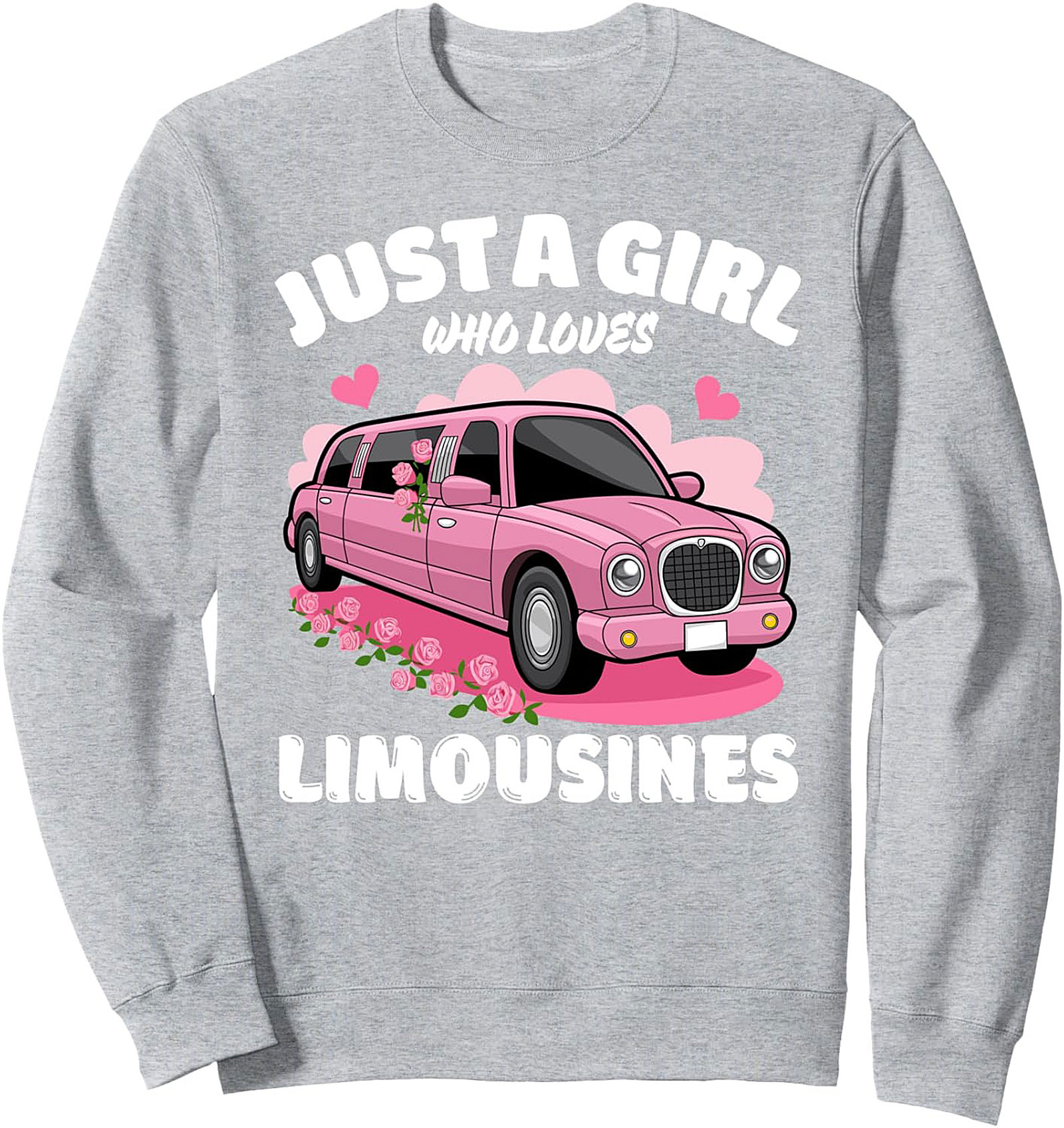 Pink Limo Lover Graphic Crewneck Sweatshirt	