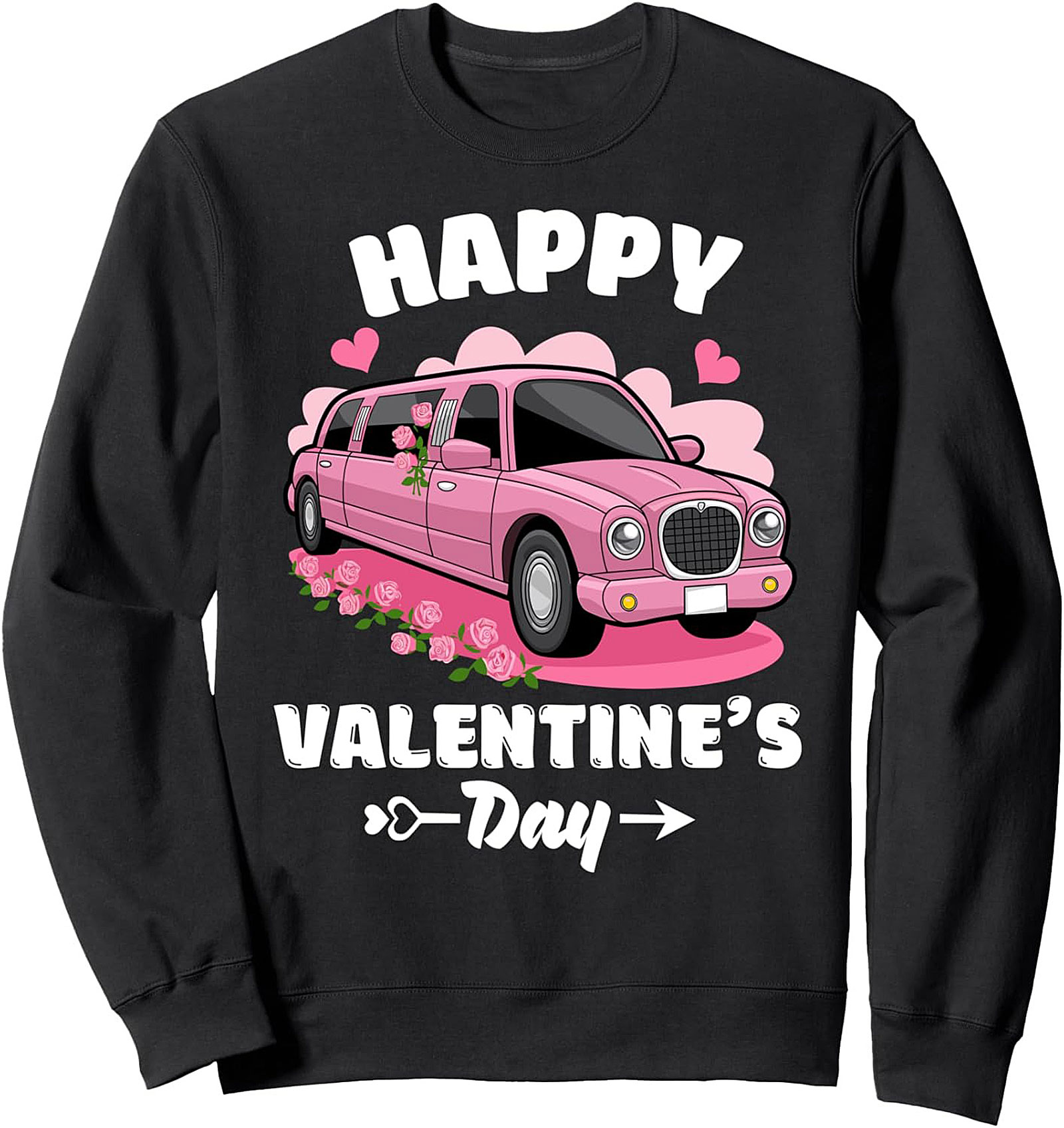 Cozy Valentine's Day Limo Crewneck Sweatshirt Gift