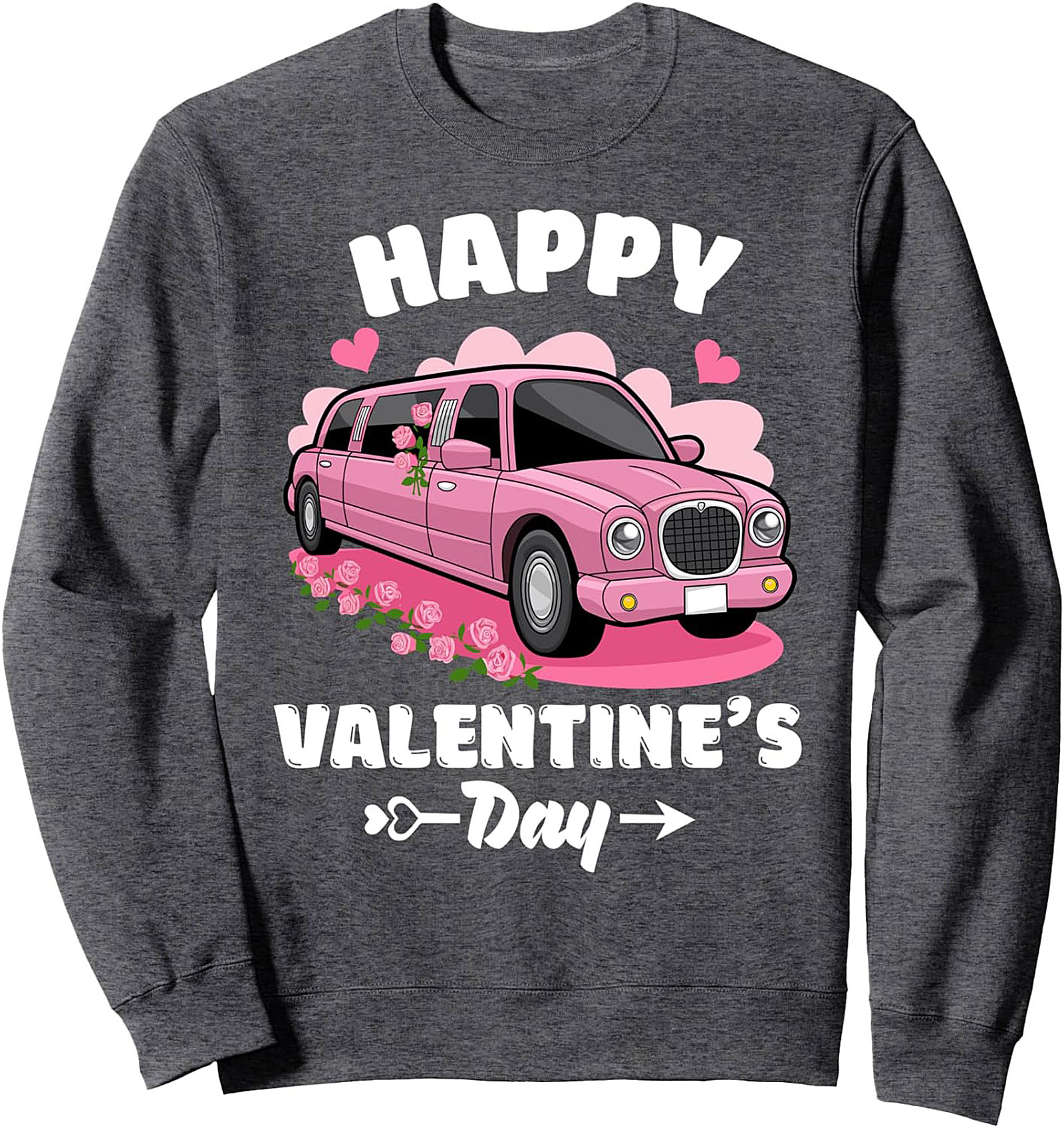 Cozy Valentine's Day Limo Crewneck Sweatshirt Gift