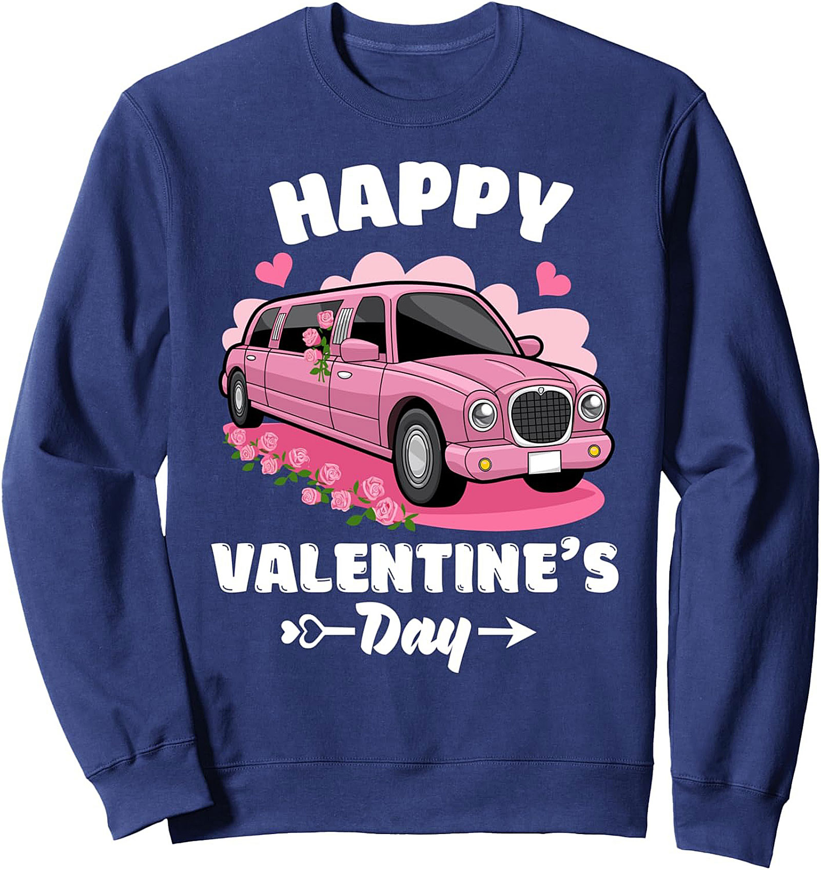 Cozy Valentine's Day Limo Crewneck Sweatshirt Gift