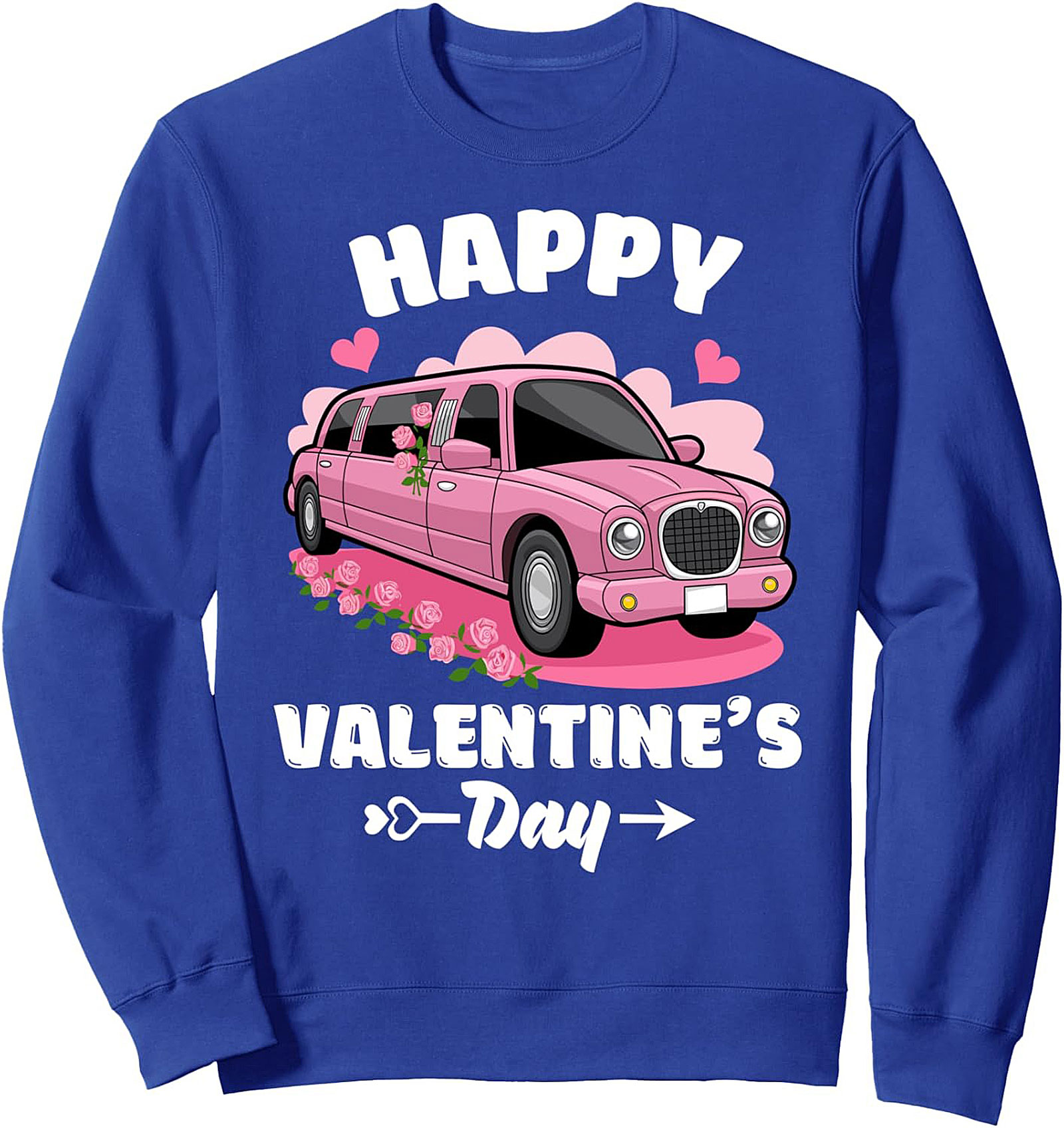 Cozy Valentine's Day Limo Crewneck Sweatshirt Gift