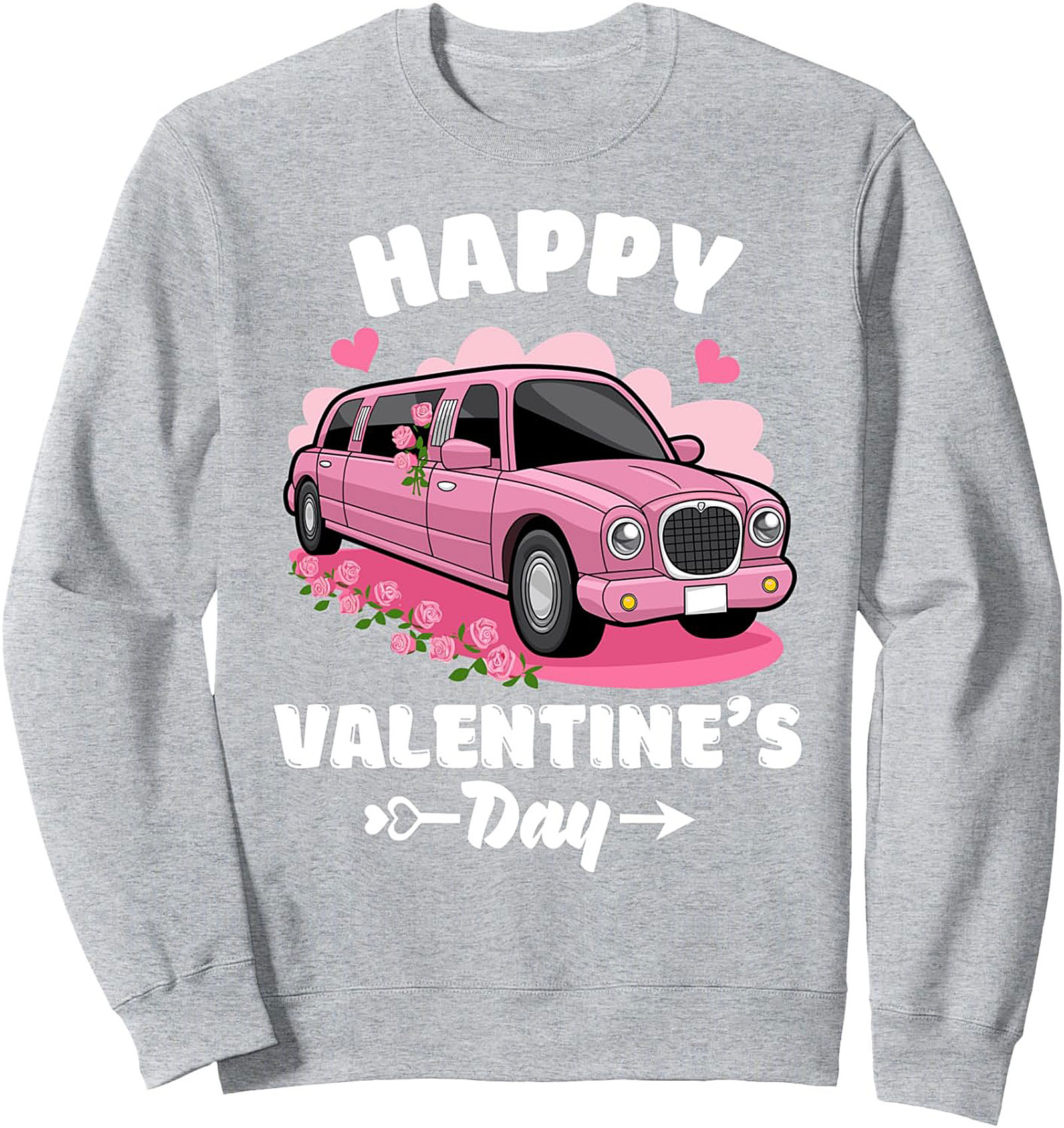 Cozy Valentine's Day Limo Crewneck Sweatshirt Gift