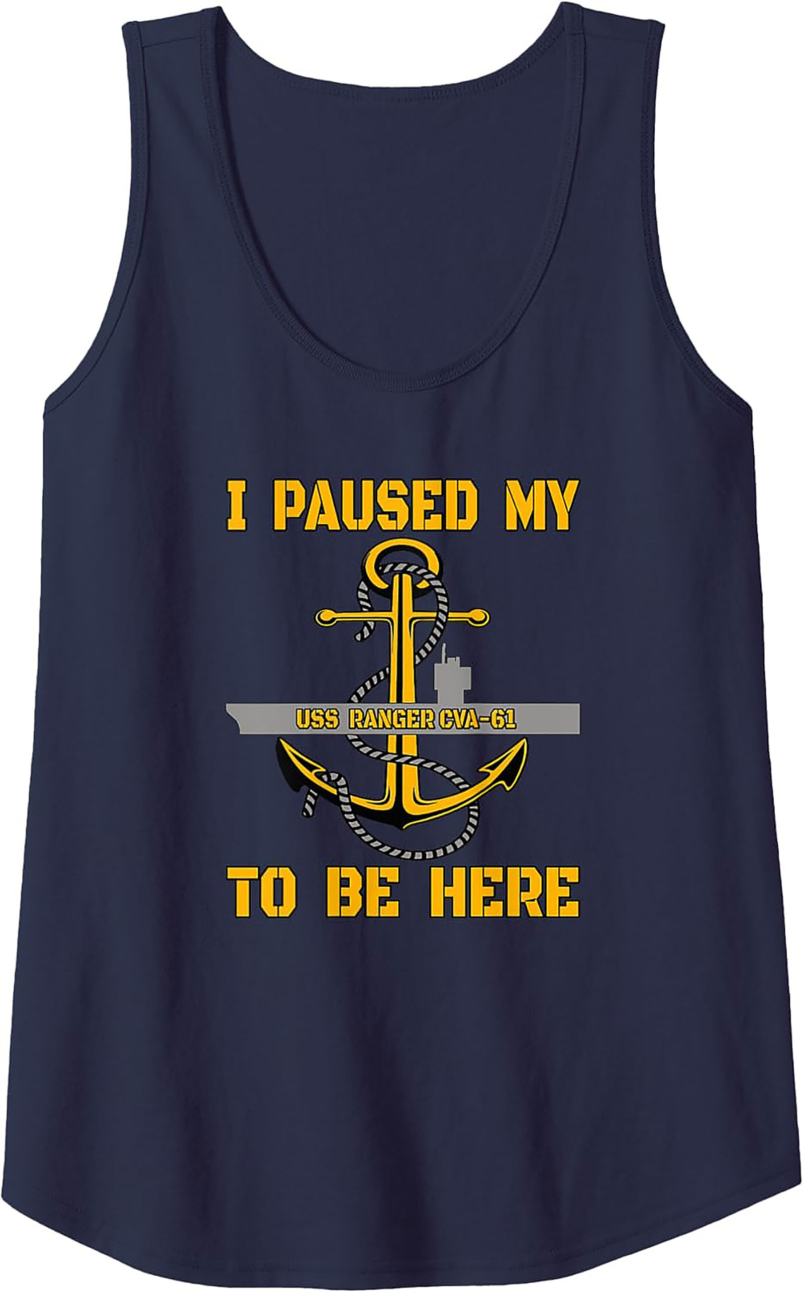 USS Ranger CVA-61 Graphic Tank Top | Navy Veteran Sleeveless Shirt
