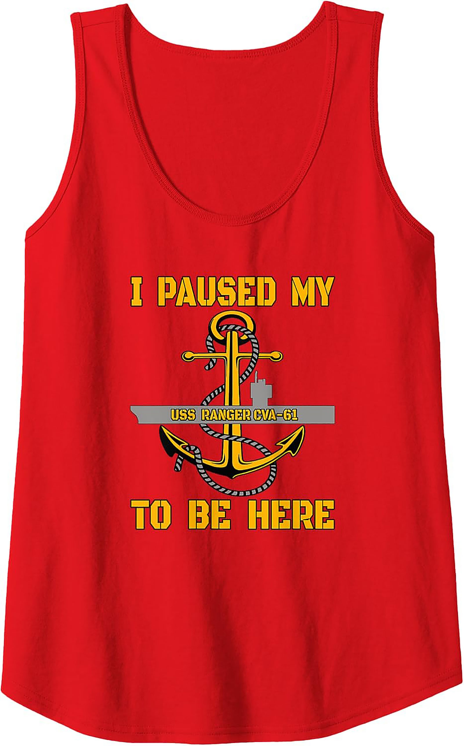 USS Ranger CVA-61 Graphic Tank Top | Navy Veteran Sleeveless Shirt