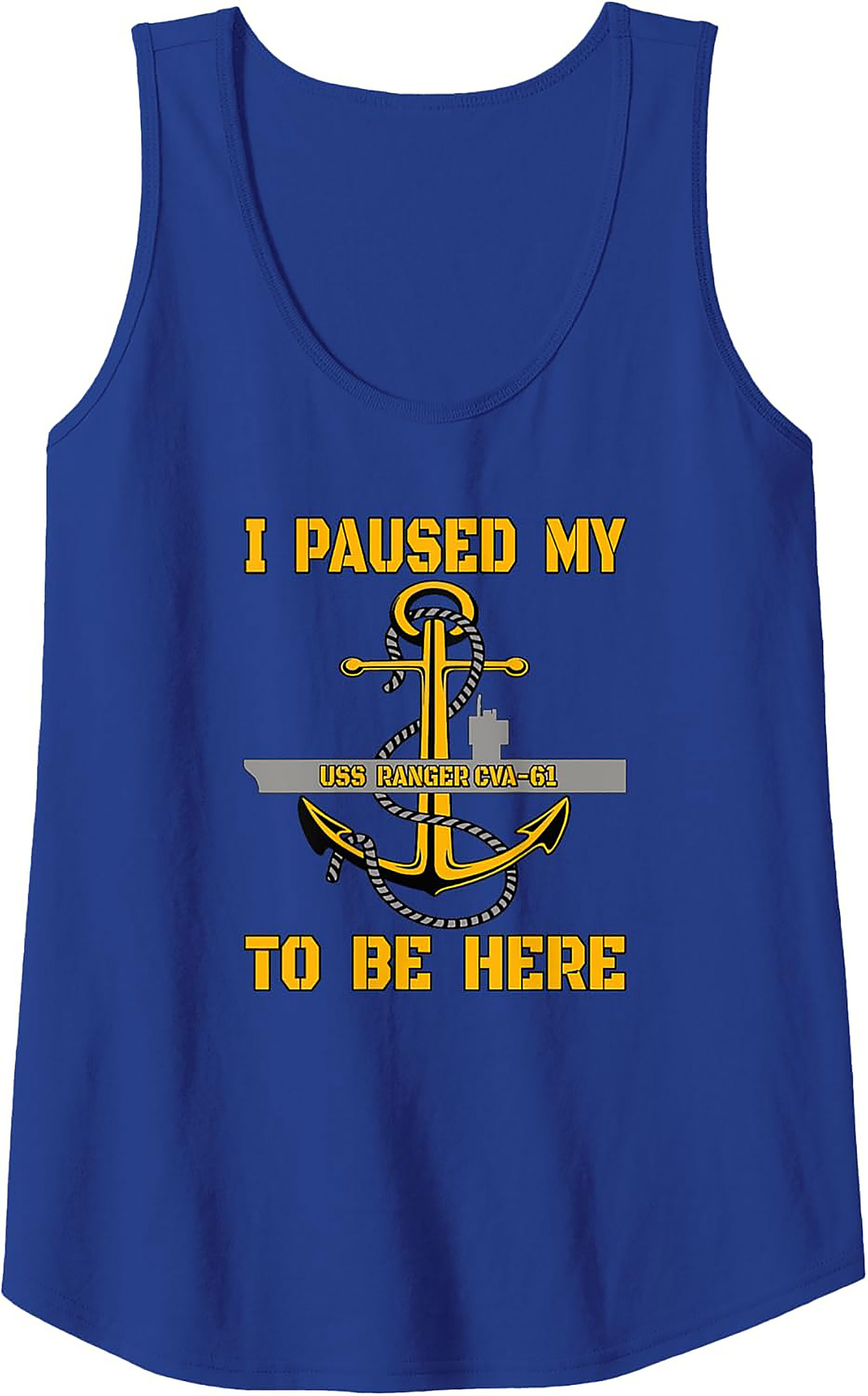 USS Ranger CVA-61 Graphic Tank Top | Navy Veteran Sleeveless Shirt