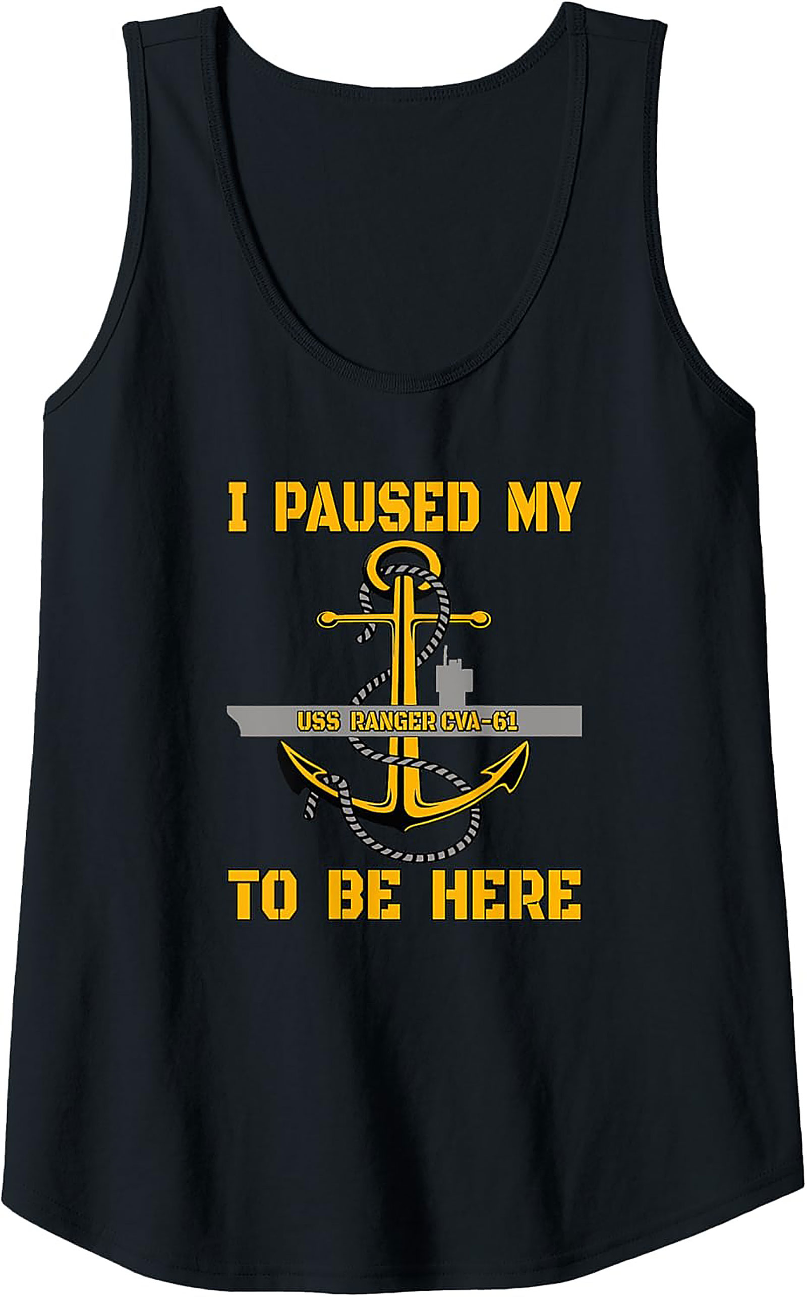USS Ranger CVA-61 Graphic Tank Top | Navy Veteran Sleeveless Shirt