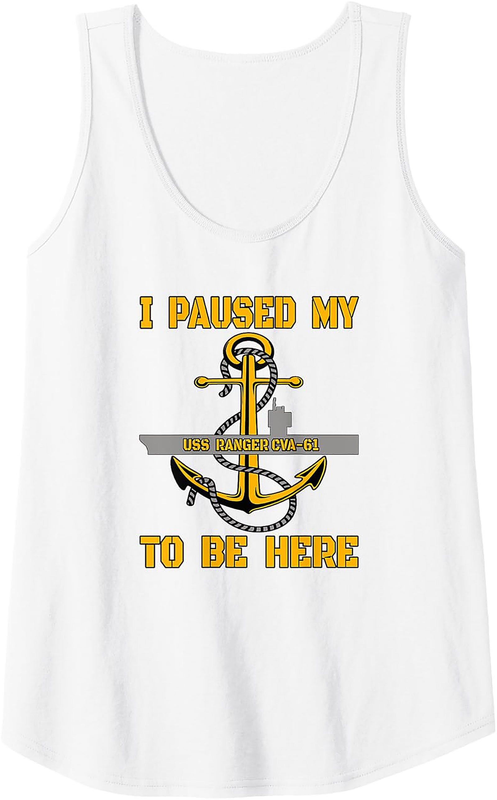 USS Ranger CVA-61 Graphic Tank Top | Navy Veteran Sleeveless Shirt