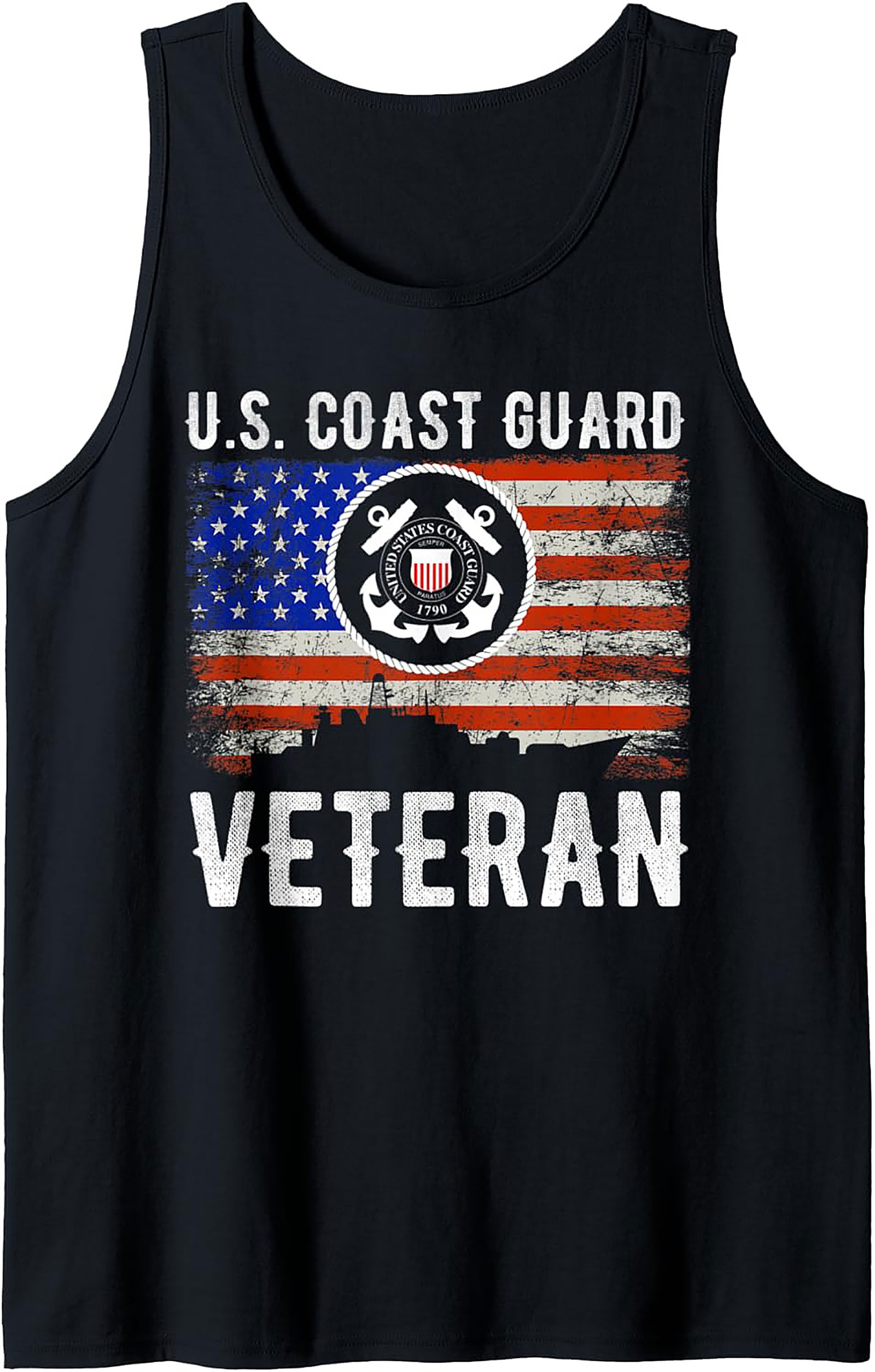 Coast Guard Veteran Tank Top | Patriotic Sleeveless Shirt