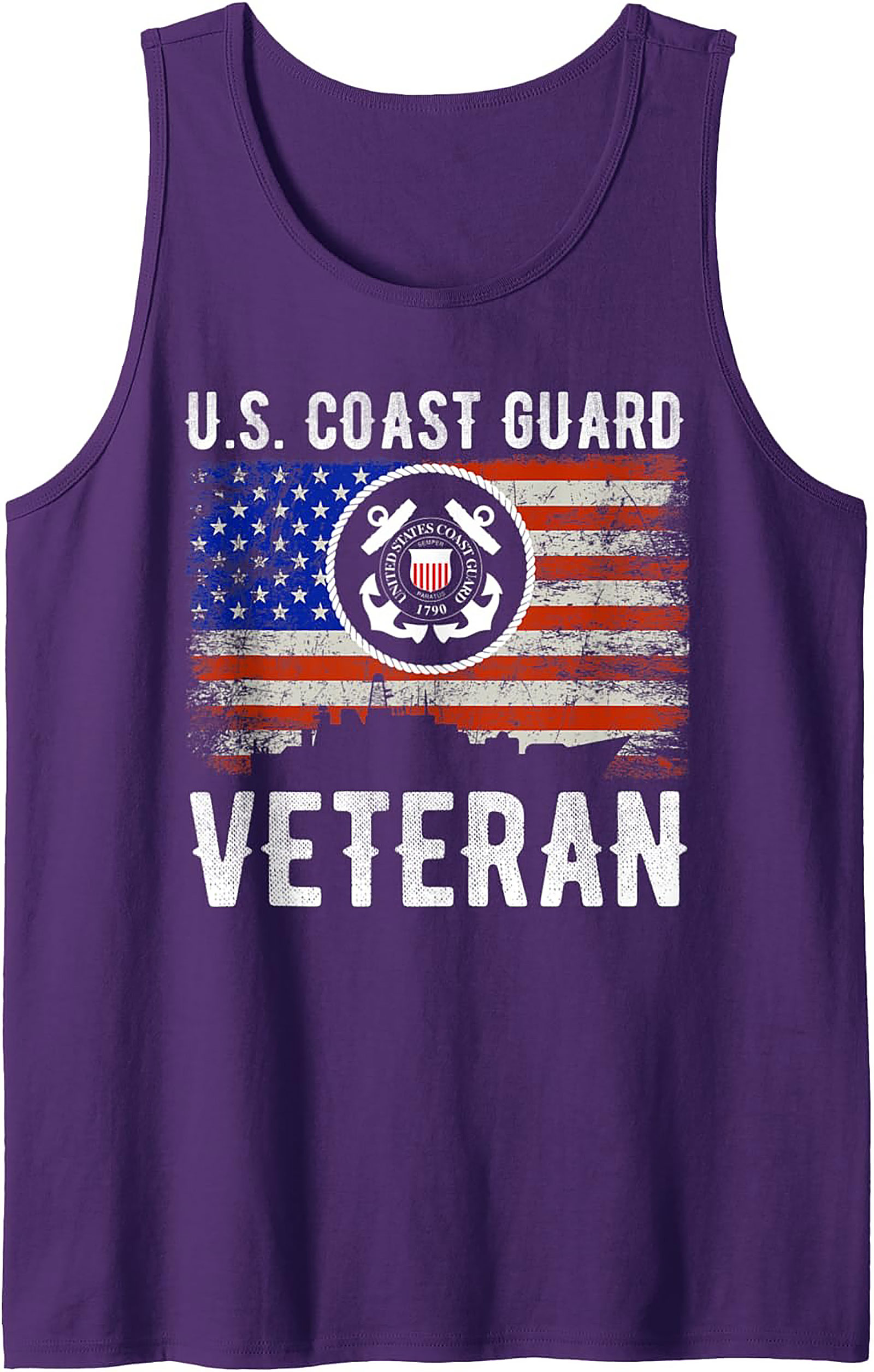Coast Guard Veteran Tank Top | Patriotic Sleeveless Shirt