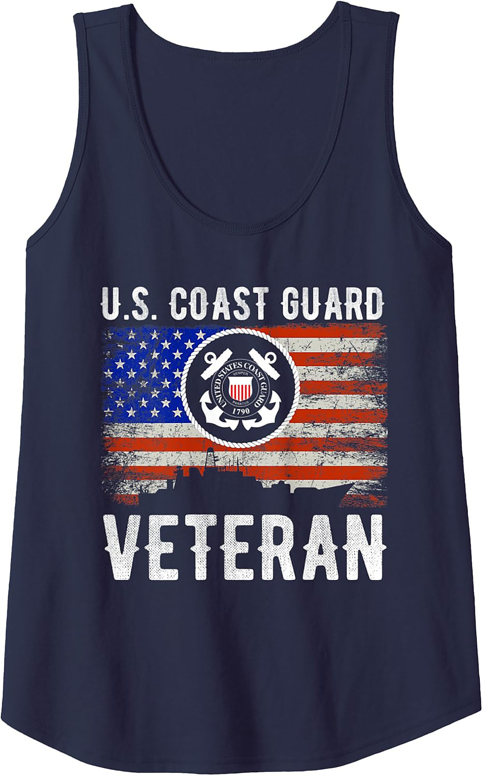 Coast Guard Veteran Tank Top | Patriotic Sleeveless Shirt