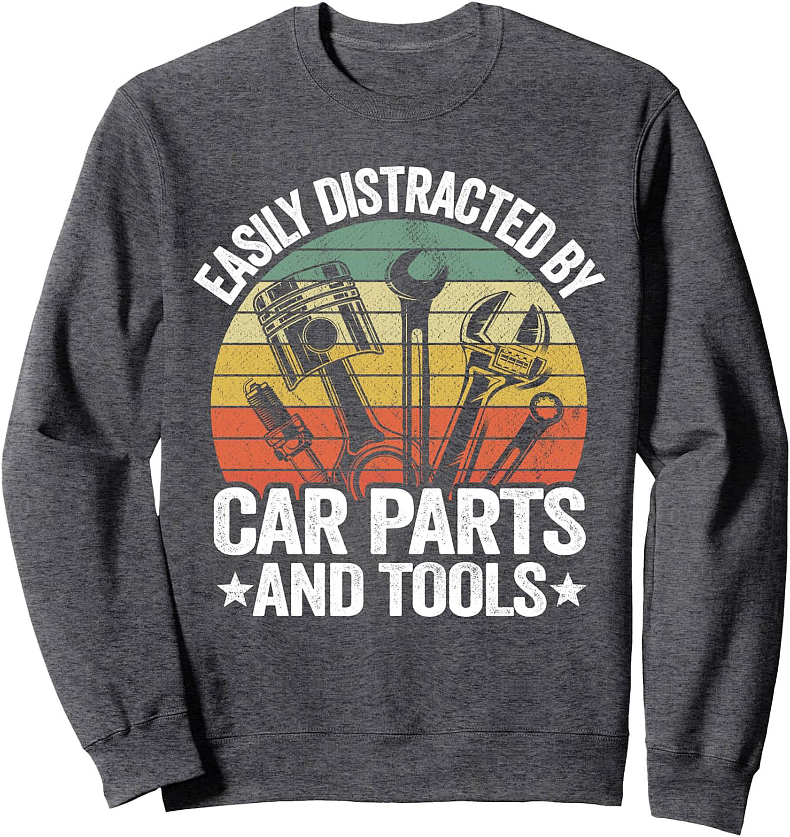 Mechanic Sweatshirt Easily Distracted By Car Parts & Tools