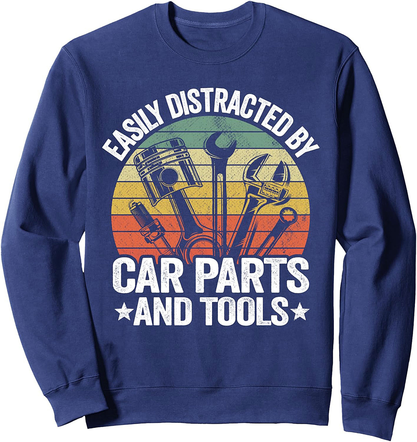 Mechanic Sweatshirt Easily Distracted By Car Parts & Tools