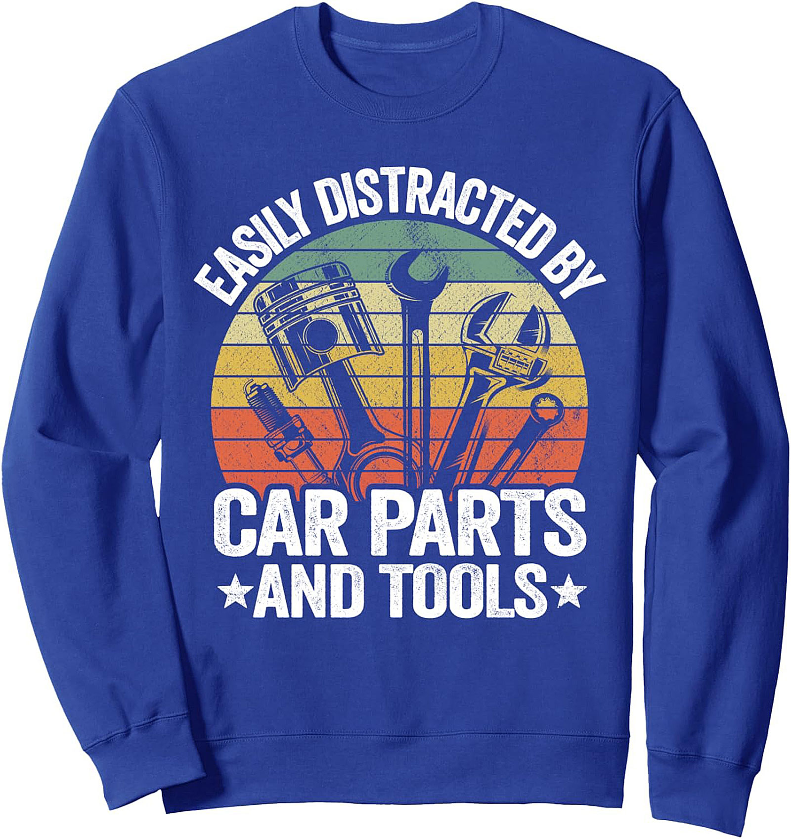 Mechanic Sweatshirt Easily Distracted By Car Parts & Tools
