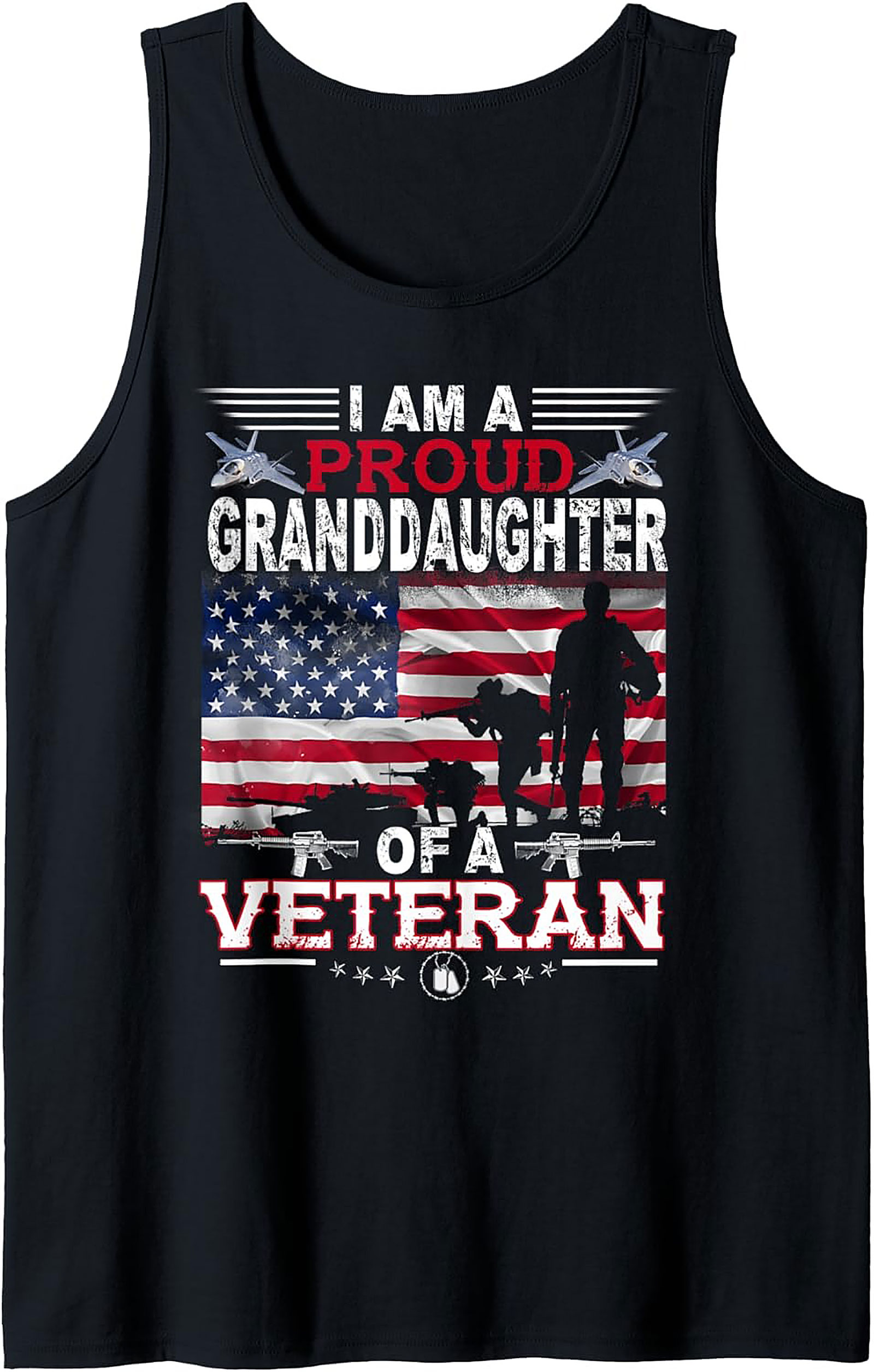 Proud Granddaughter Veteran Tank Top | Patriotic Gift