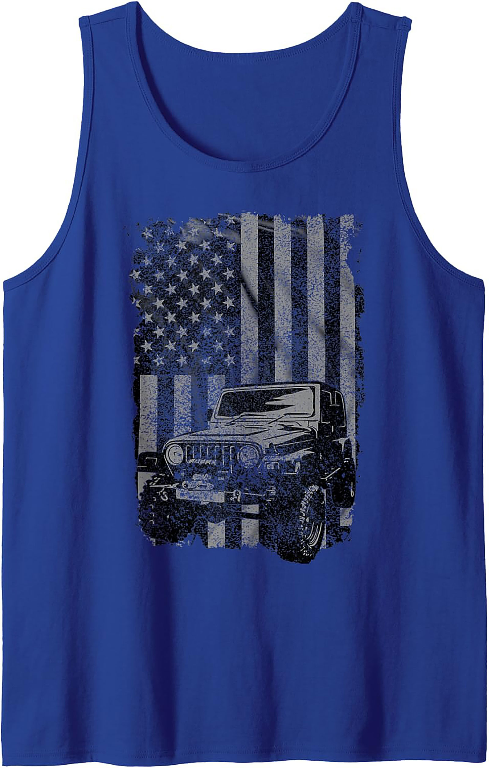 Distressed American Flag Off-Road Jeep Tank Top | Rugged Unisex Graphic Tank