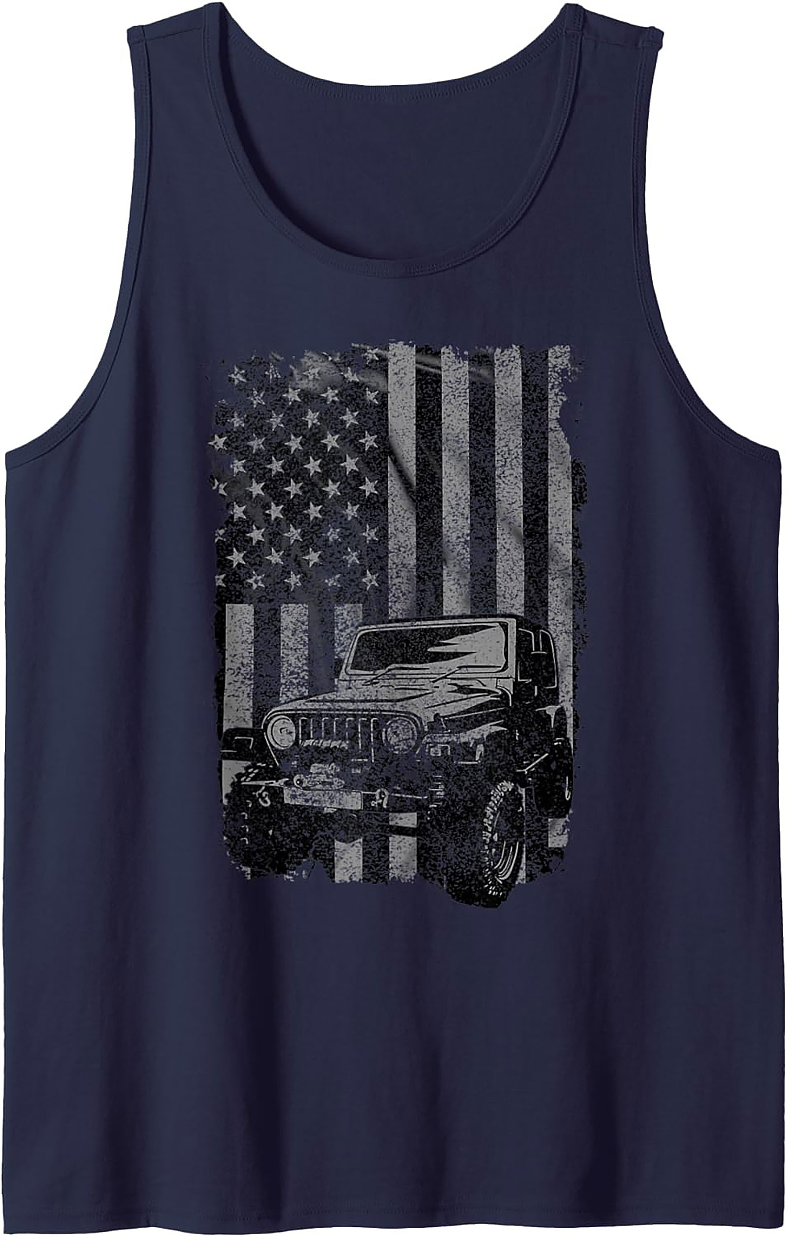 Distressed American Flag Off-Road Jeep Tank Top | Rugged Unisex Graphic Tank
