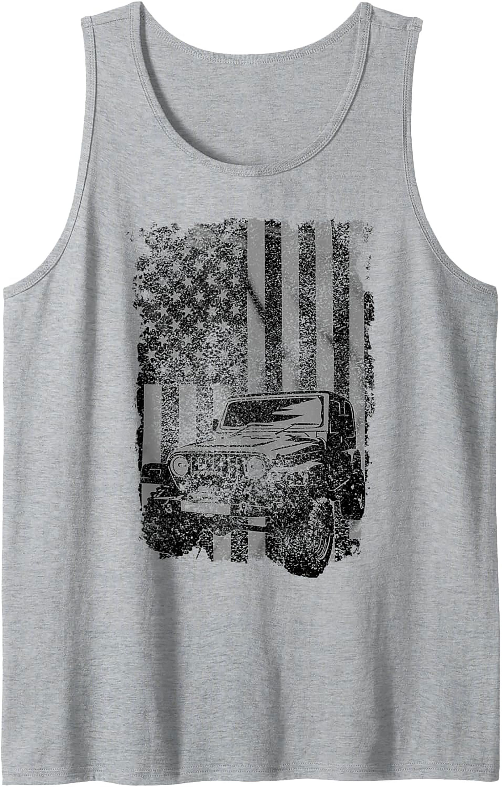 Distressed American Flag Off-Road Jeep Tank Top | Rugged Unisex Graphic Tank