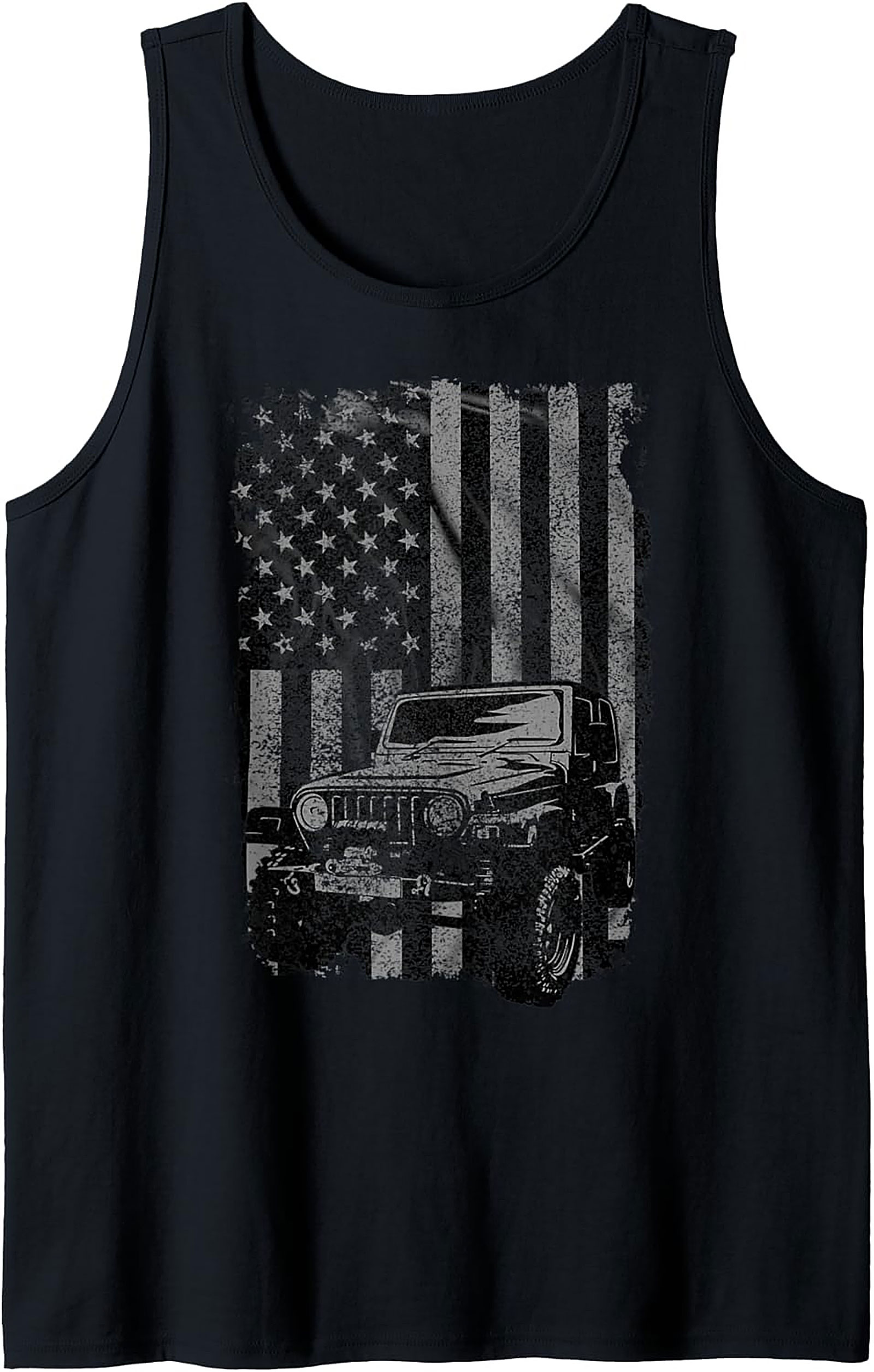 Distressed American Flag Off-Road Jeep Tank Top | Rugged Unisex Graphic Tank