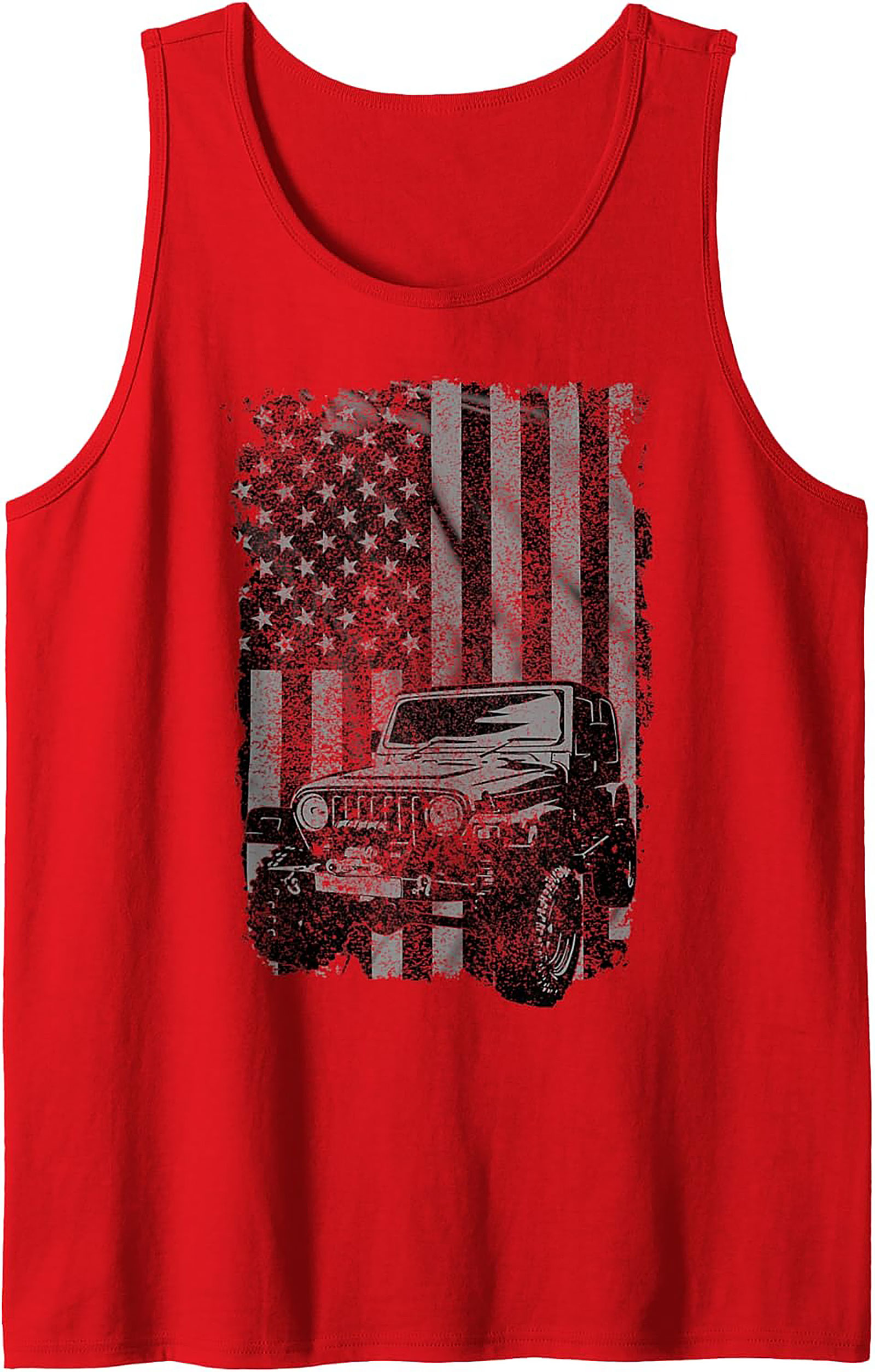 Distressed American Flag Off-Road Jeep Tank Top | Rugged Unisex Graphic Tank