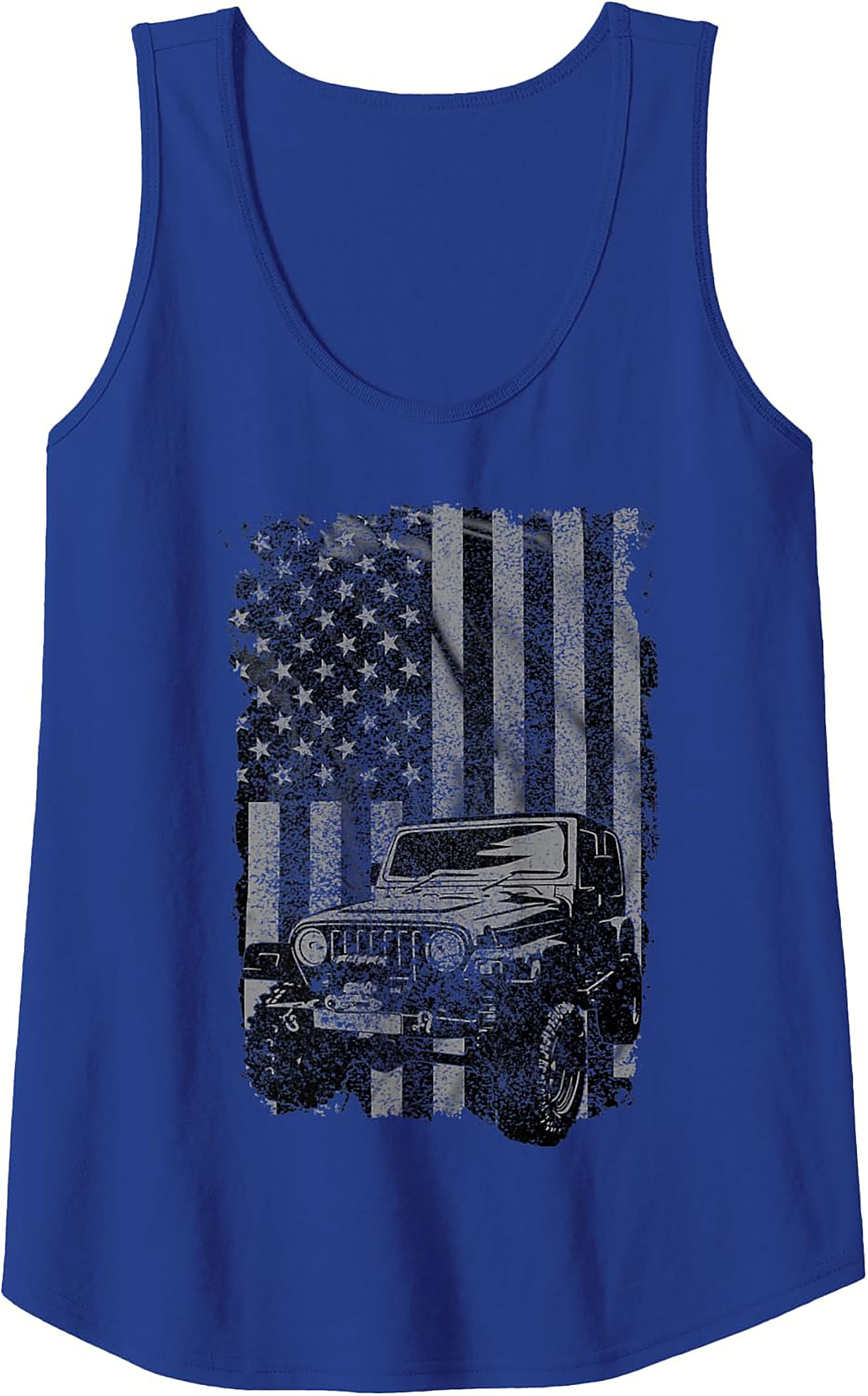Distressed American Flag Off-Road Jeep Tank Top | Rugged Unisex Graphic Tank