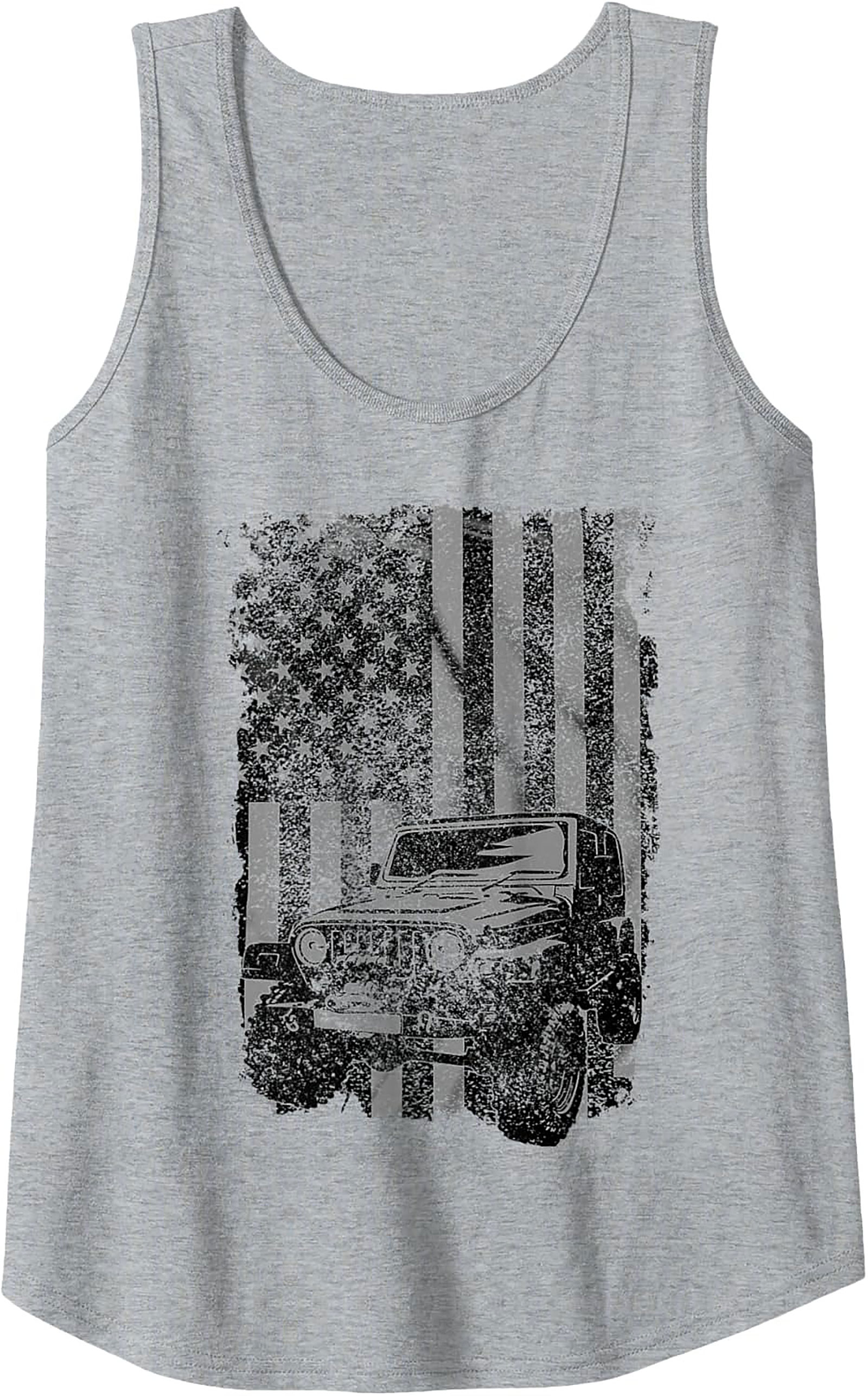 Distressed American Flag Off-Road Jeep Tank Top | Rugged Unisex Graphic Tank