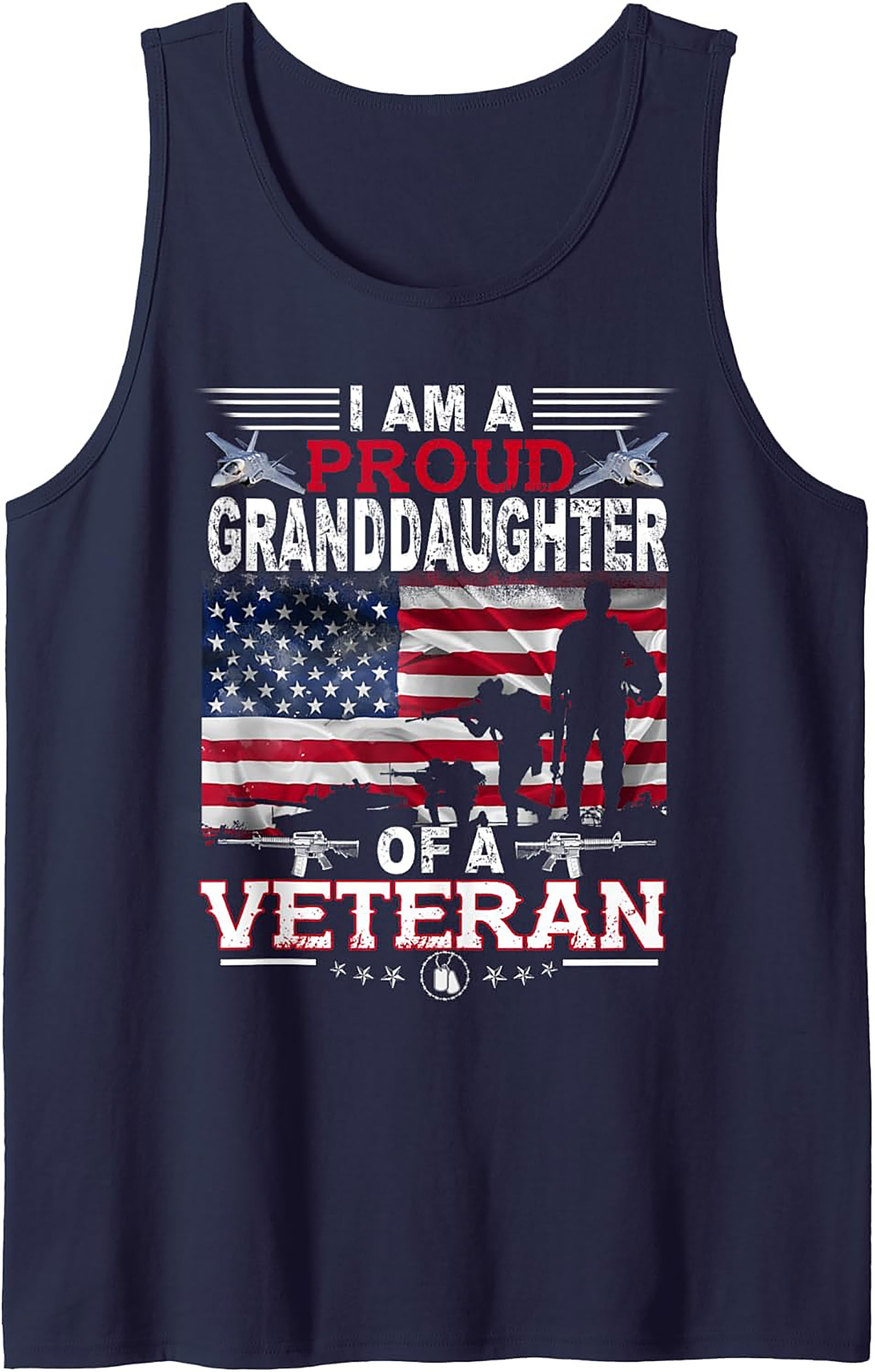 Proud Granddaughter Veteran Tank Top | Patriotic Gift