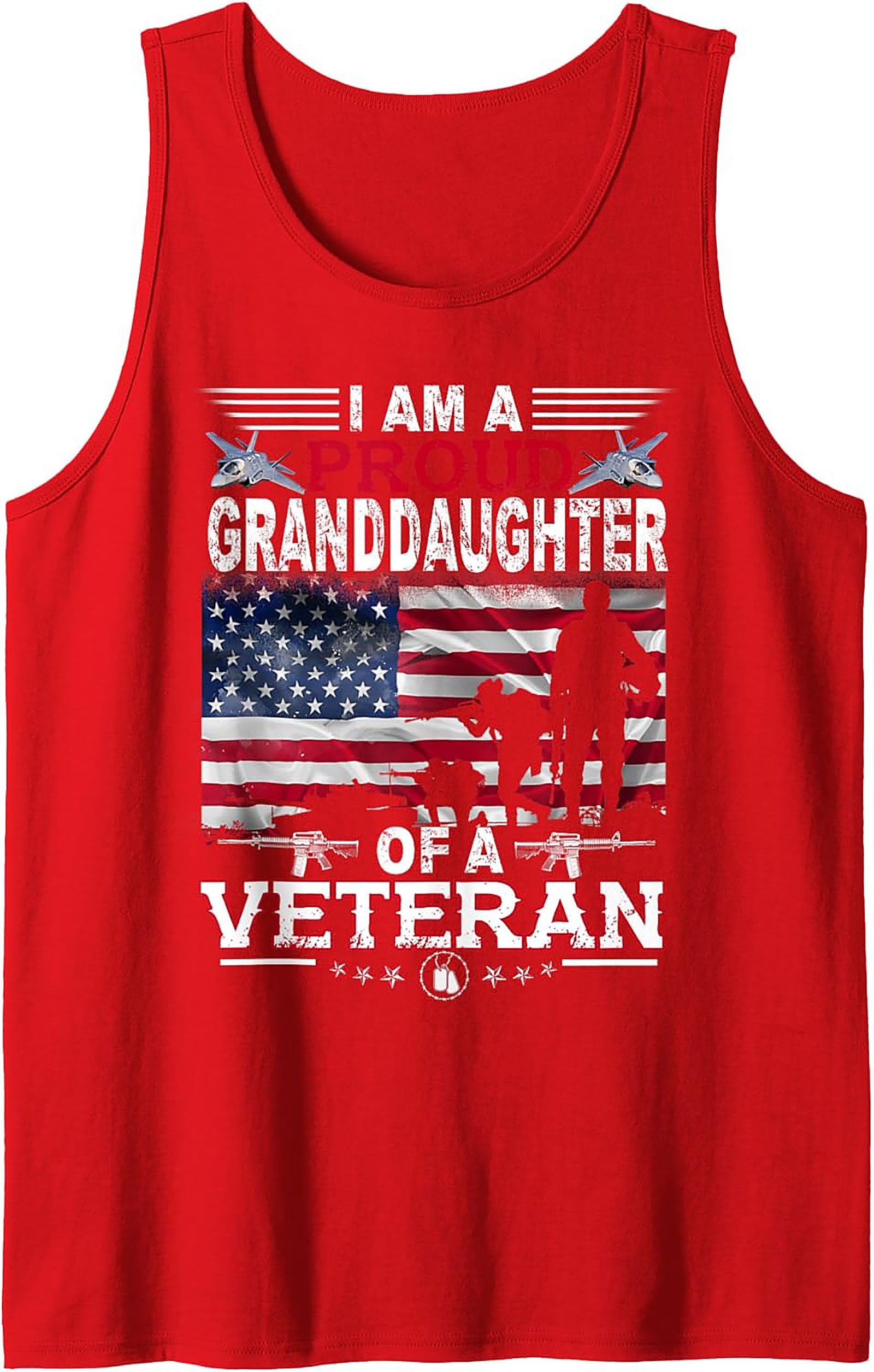Proud Granddaughter Veteran Tank Top | Patriotic Gift