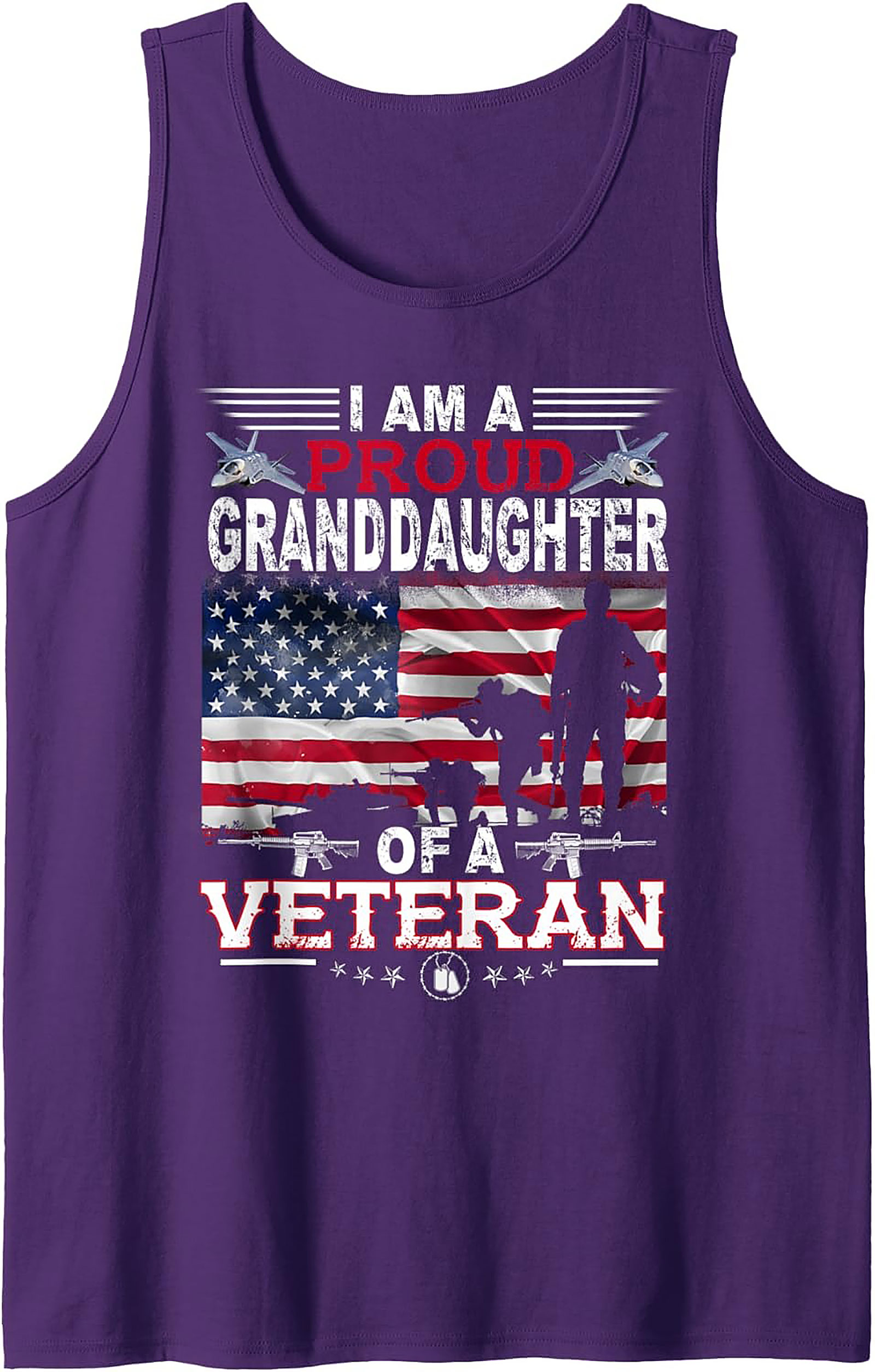 Proud Granddaughter Veteran Tank Top | Patriotic Gift