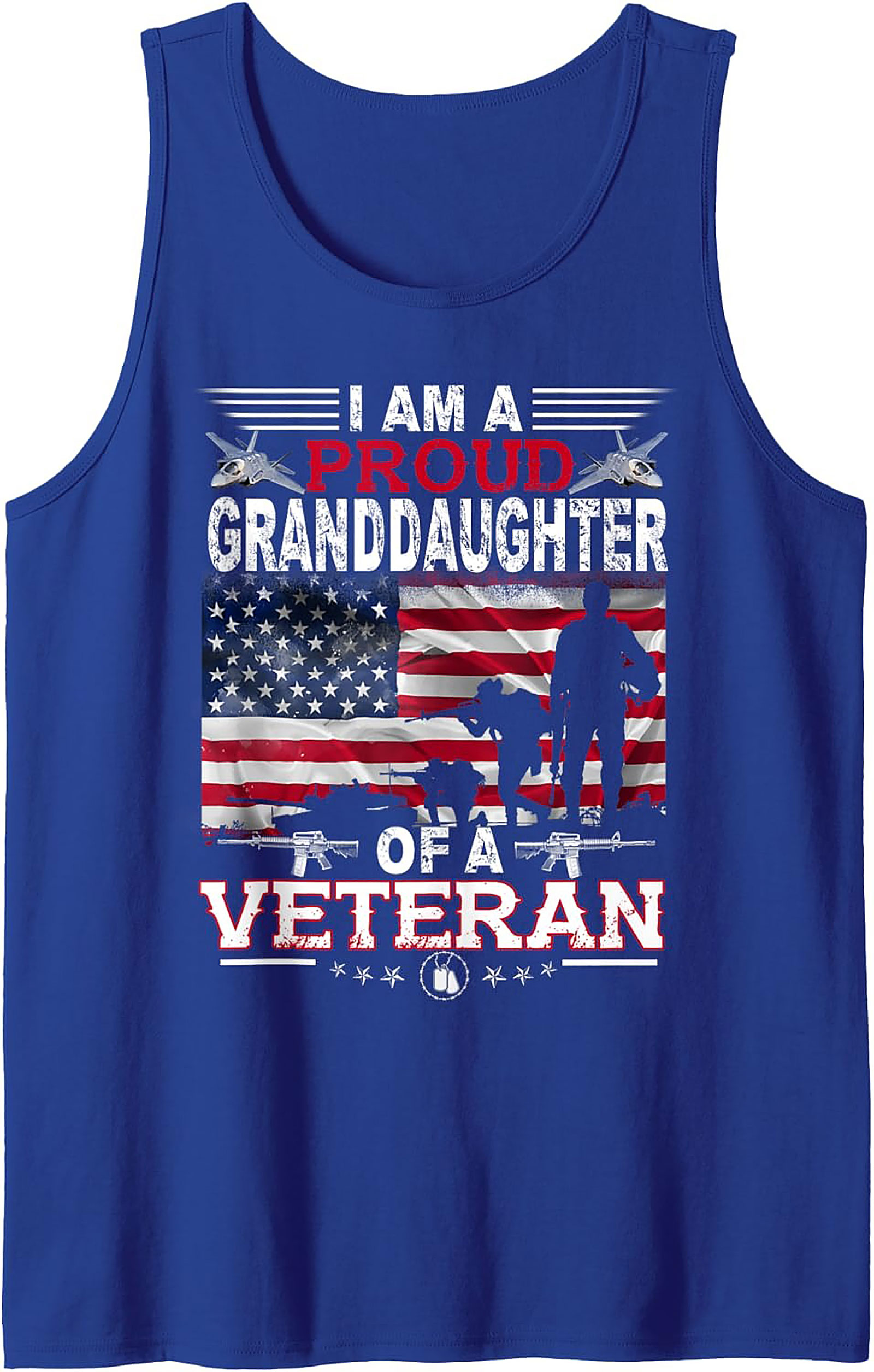 Proud Granddaughter Veteran Tank Top | Patriotic Gift