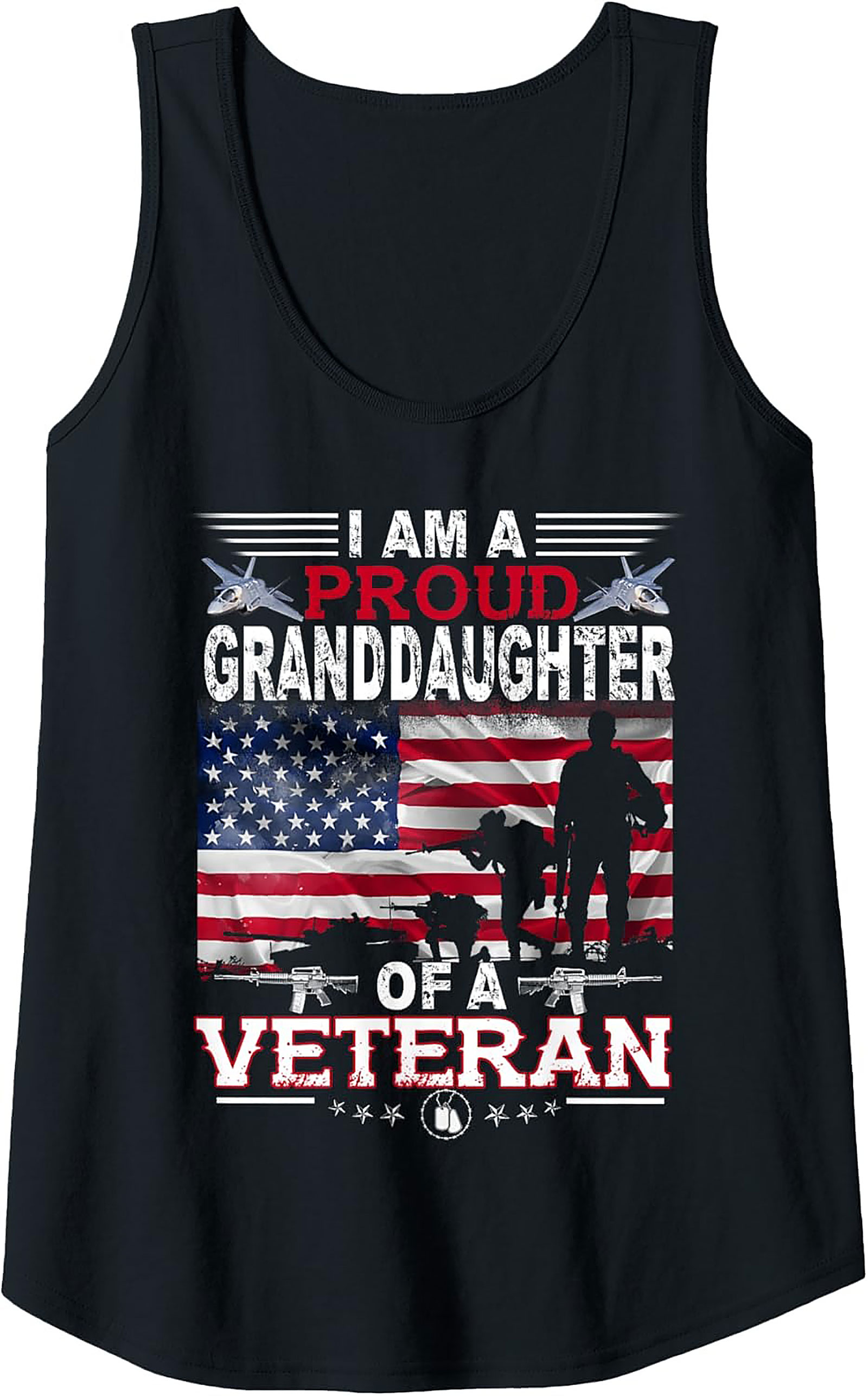 Proud Granddaughter Veteran Tank Top | Patriotic Gift
