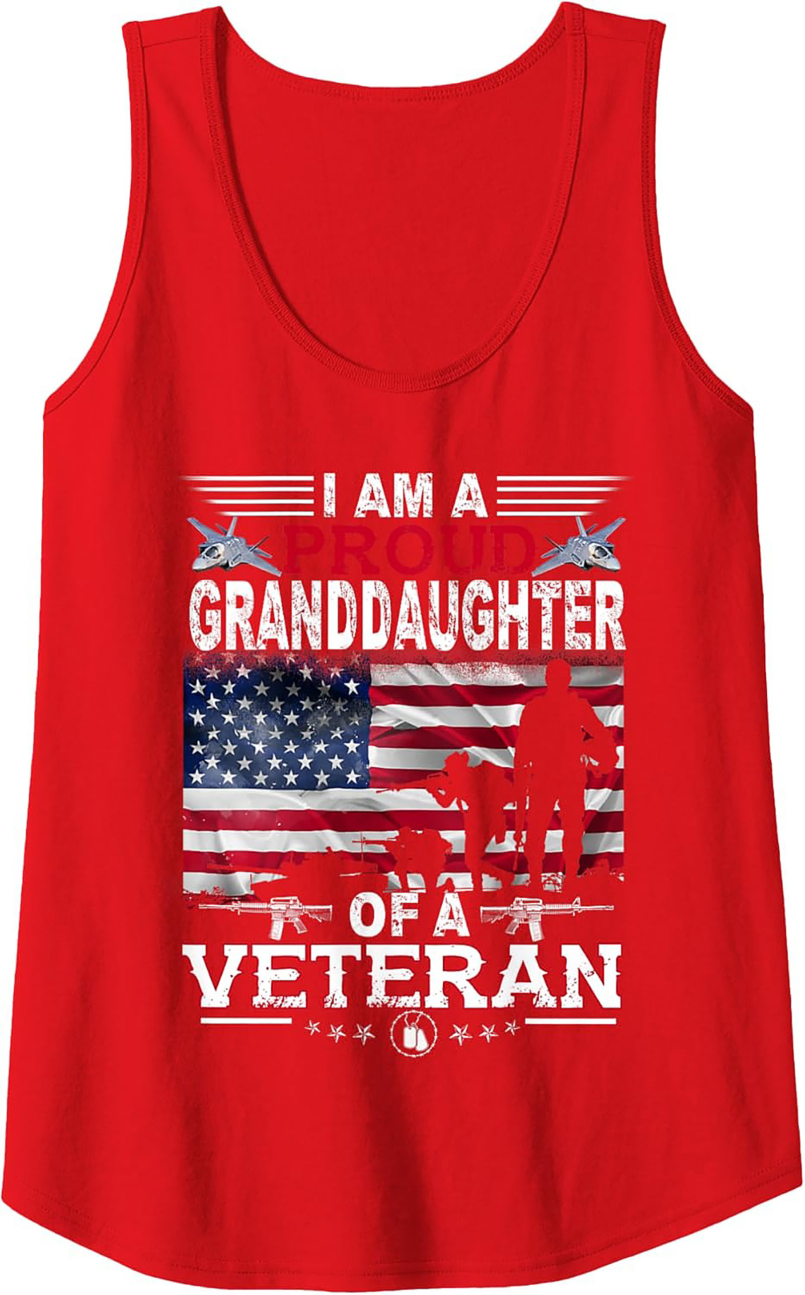 Proud Granddaughter Veteran Tank Top | Patriotic Gift