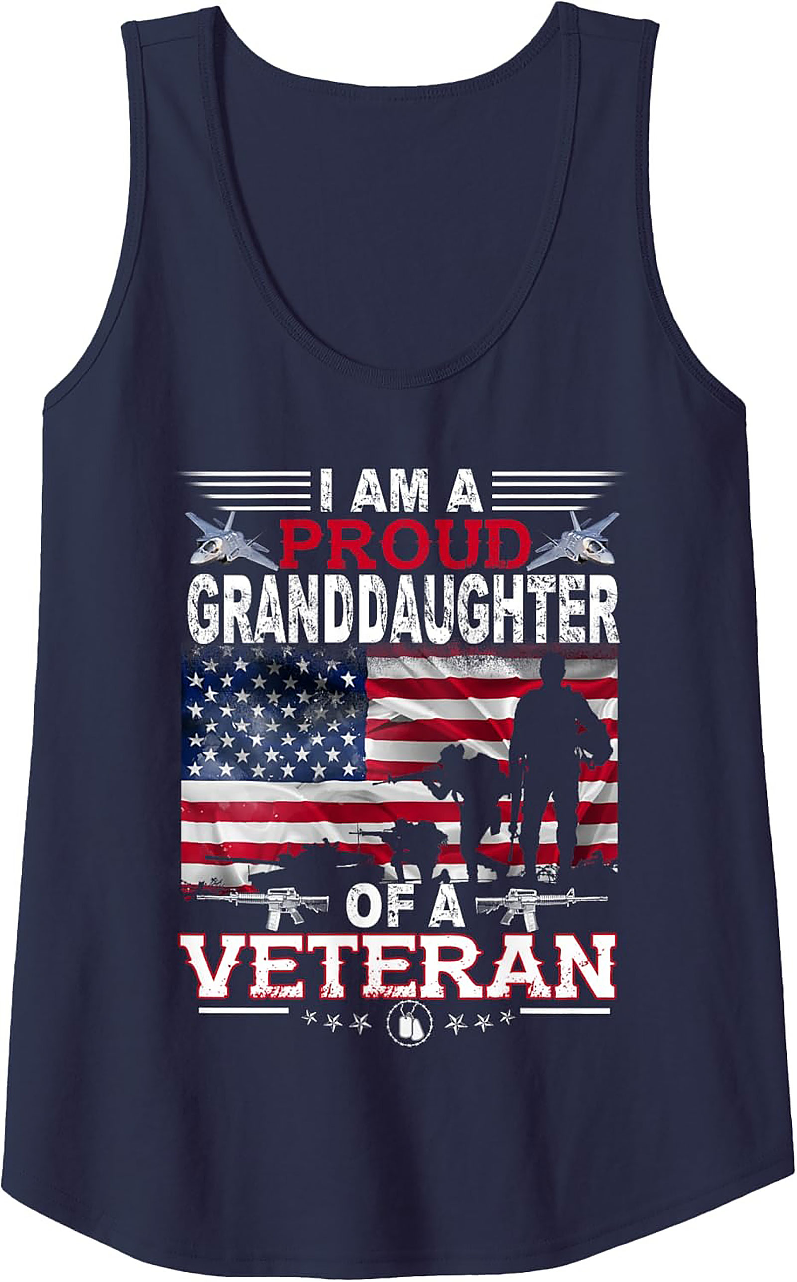 Proud Granddaughter Veteran Tank Top | Patriotic Gift