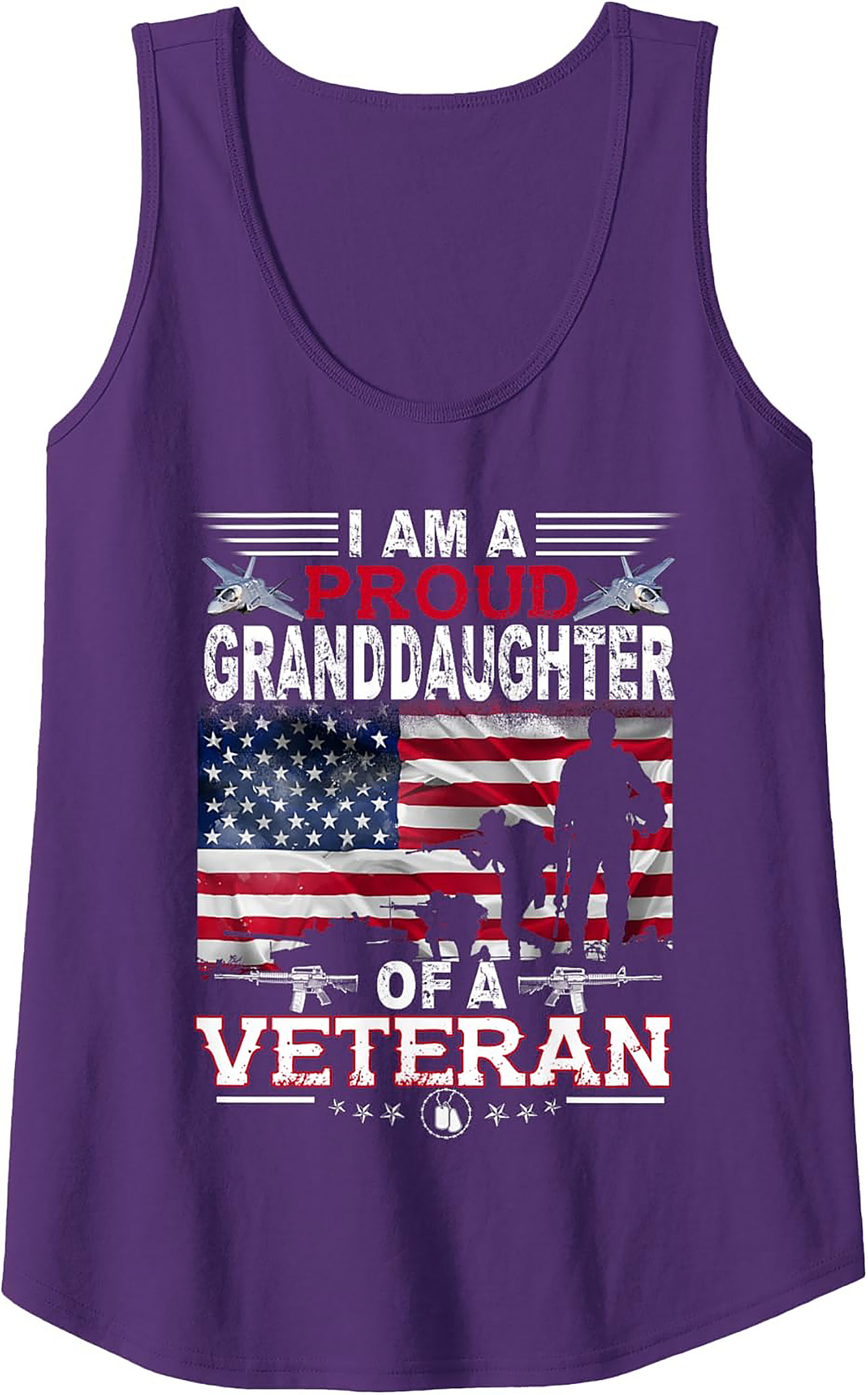Proud Granddaughter Veteran Tank Top | Patriotic Gift