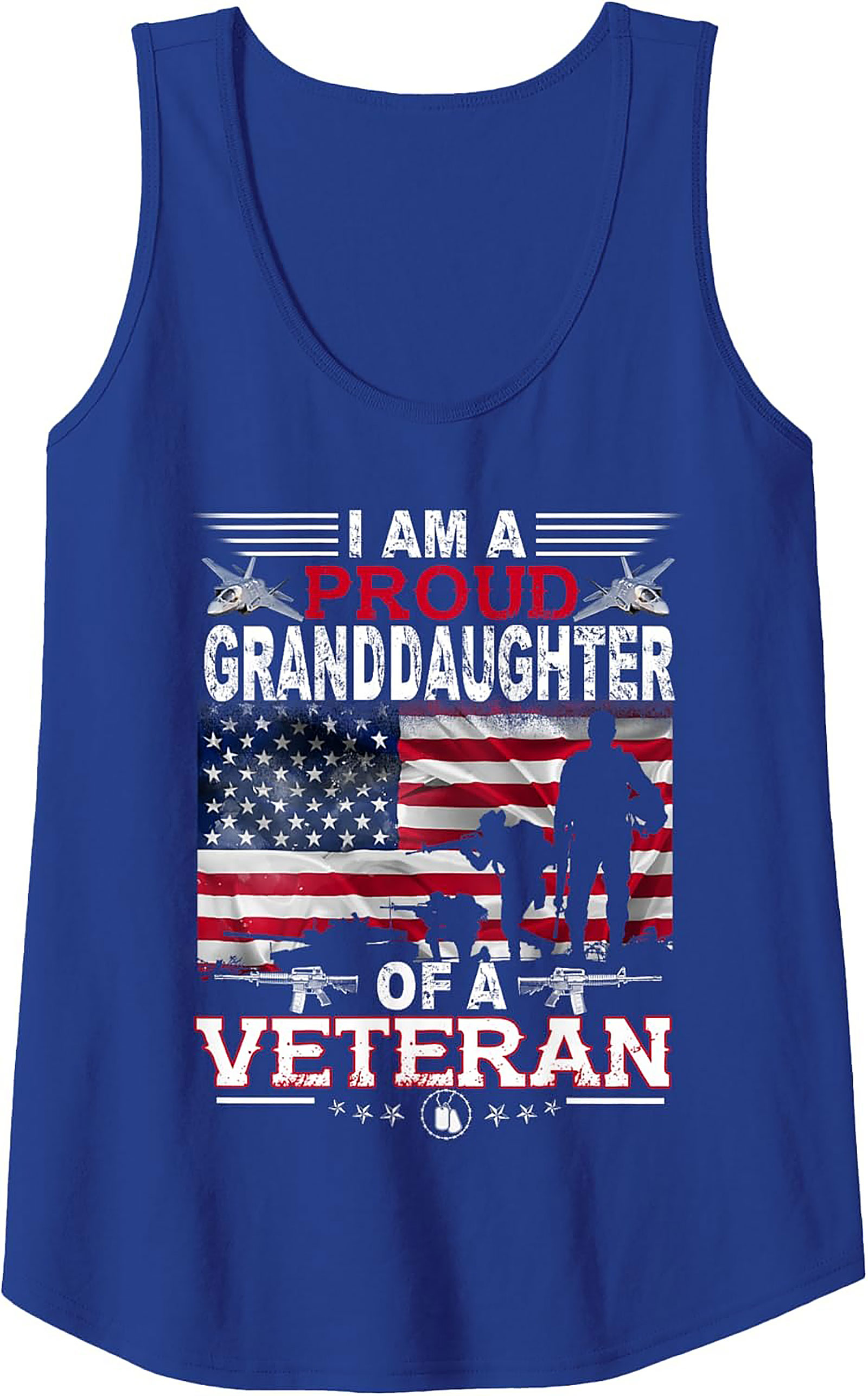 Proud Granddaughter Veteran Tank Top | Patriotic Gift